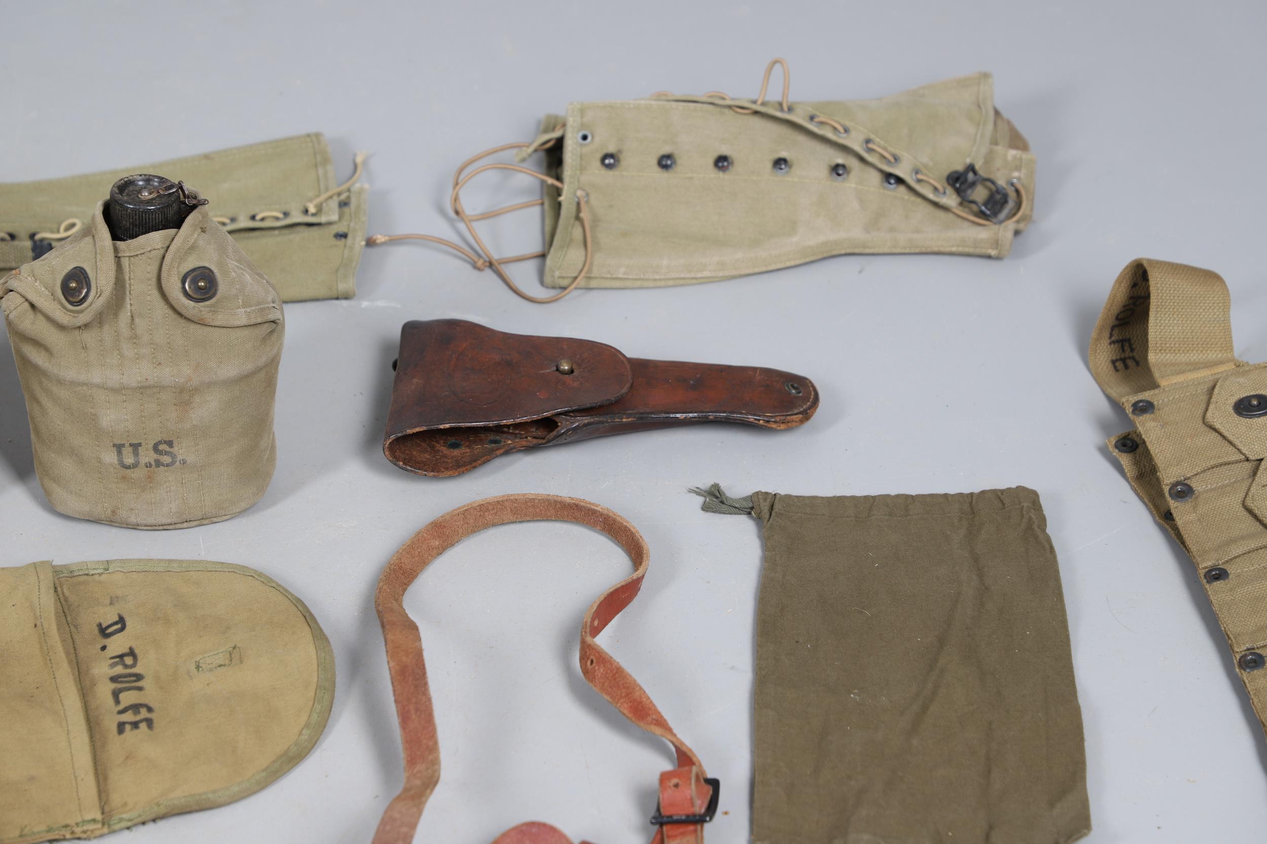 A COLLECTION OF SECOND WORLD WAR AND LATER AMERICAN WEBBING AND SIMILAR ITEMS. - Image 9 of 29