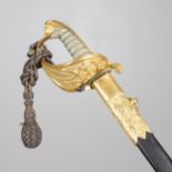A VICTORIAN 1827 PATTERN ADMIRALS SWORD AND SCABBARD.