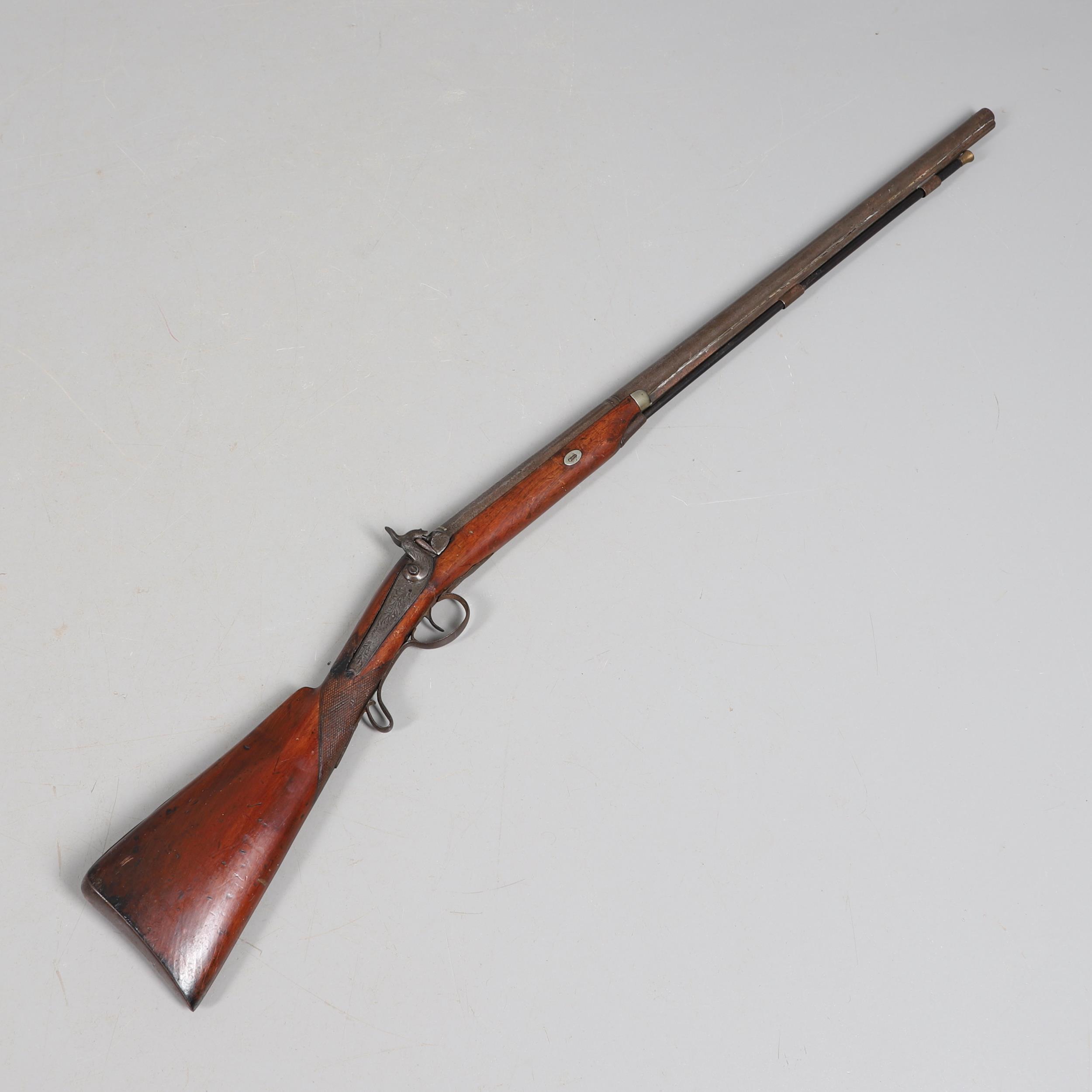 A 19TH CENTURY PERCUSSION SPORTING GUN. - Image 9 of 18