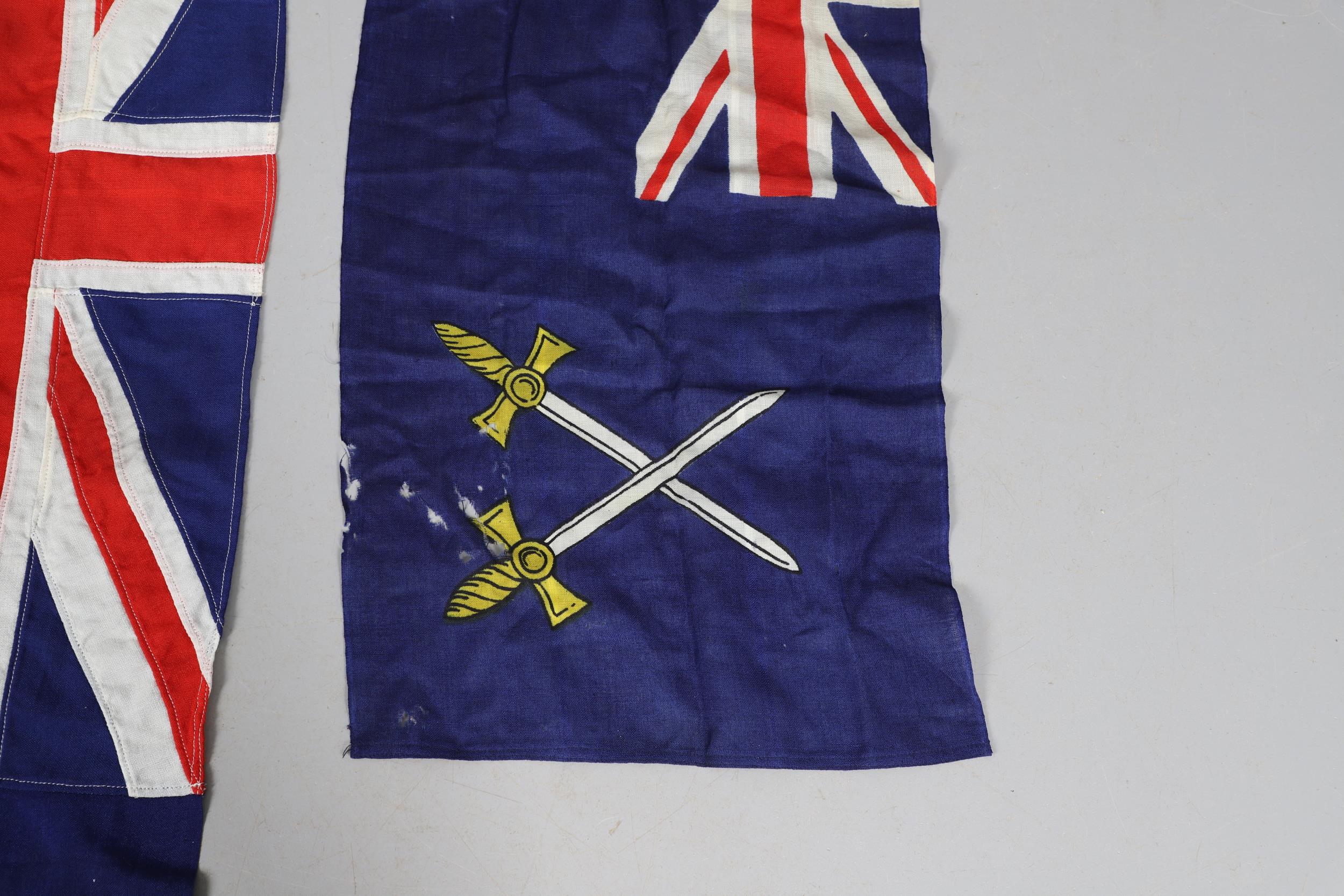 TWO ROYAL FLEET AUXILIARY BLUE ENSIGN FLAGS. - Bild 5 aus 10