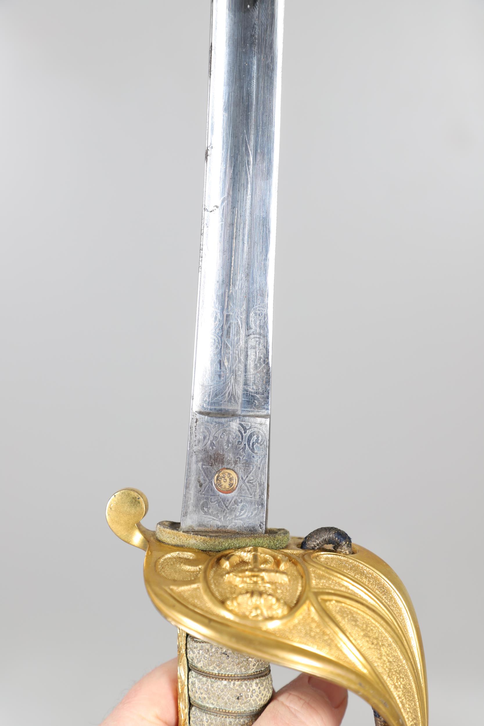 A VICTORIAN 1827 PATTERN ADMIRALS SWORD AND SCABBARD. - Image 18 of 22