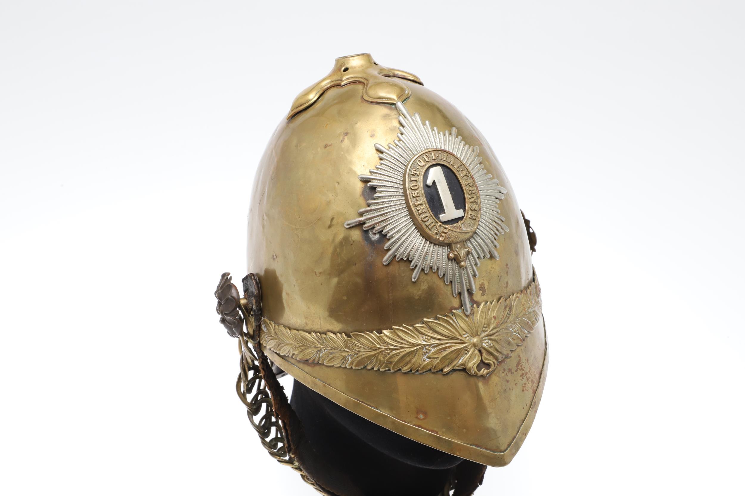 A 1ST DRAGOON GUARDS 1871 PATTERN HELMET. - Image 2 of 15