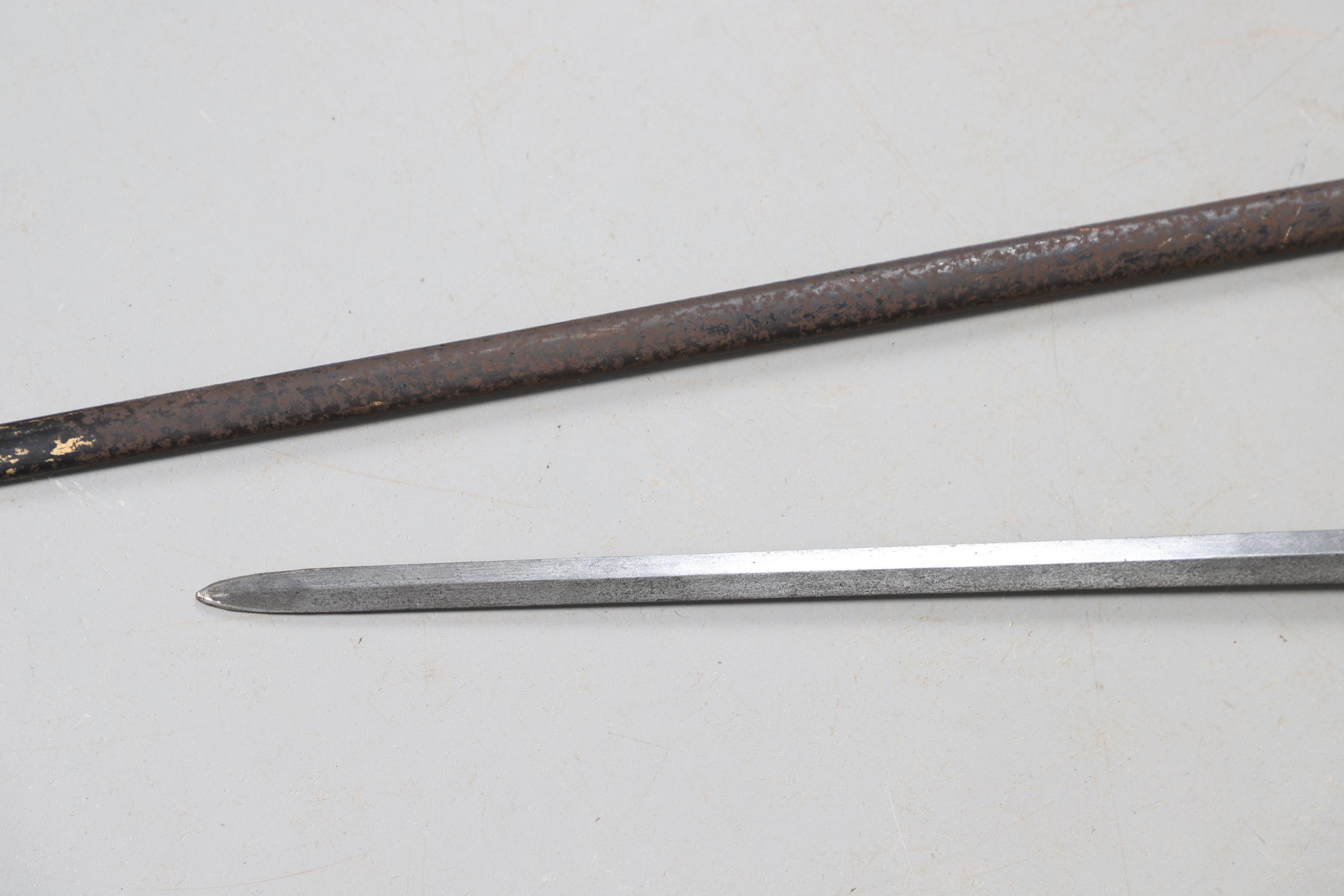 A 19TH CENTURY BELGIAN SMALL SWORD, ANOTHER SIMILAR AND A HARPOON POINT. - Image 13 of 15