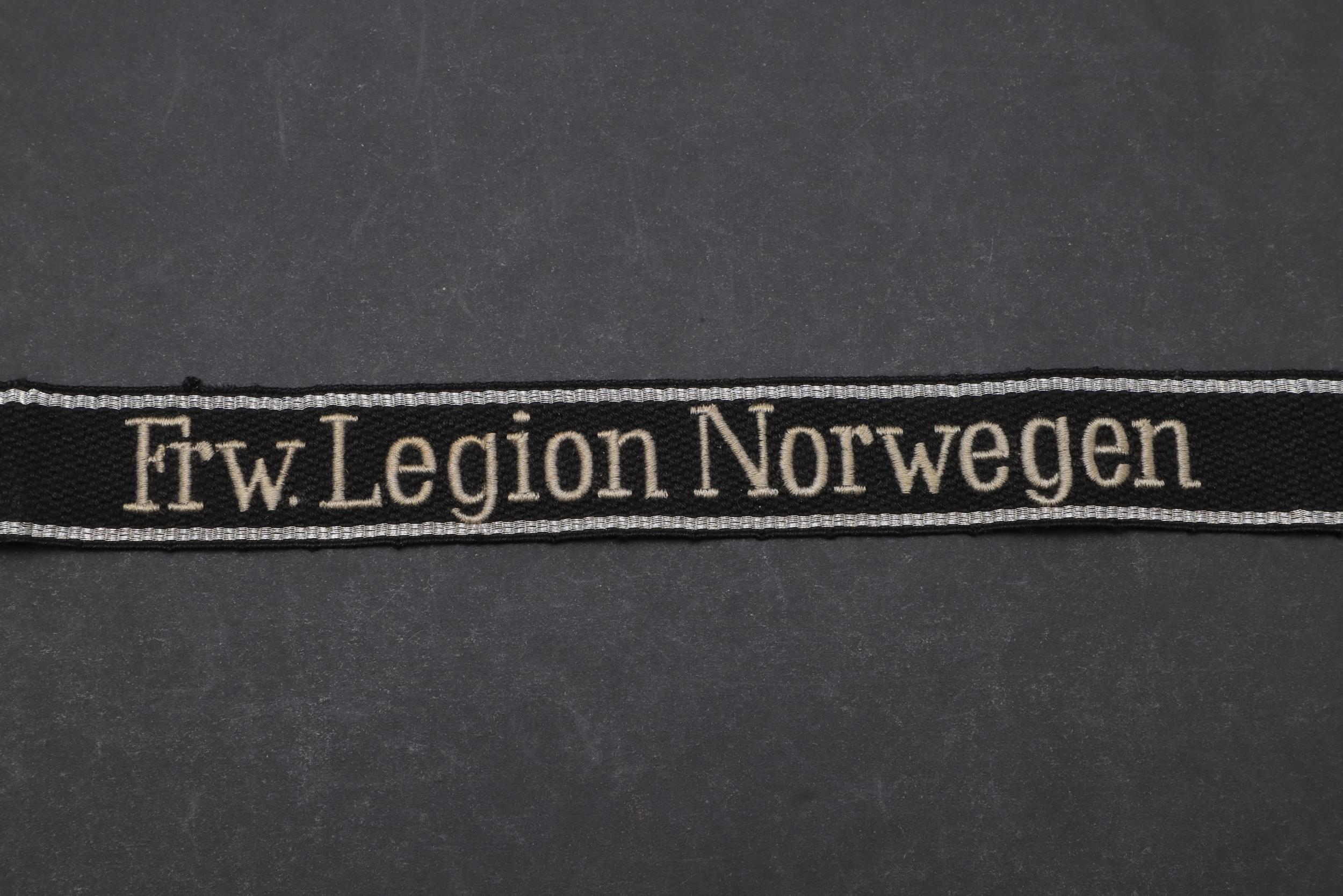 A SECOND WORLD WAR GERMAN WAFFEN-SS FRW. LEGION NORWEGEN CUFFBAND. - Image 2 of 12
