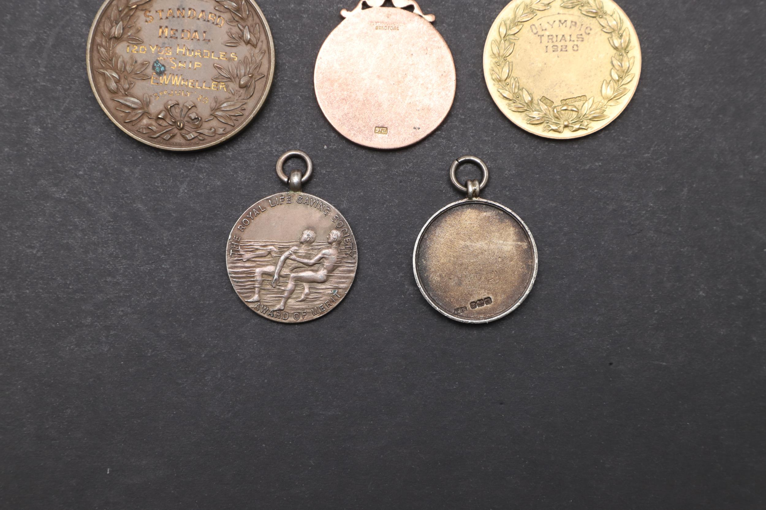 A COLLECTION OF GOLD AND SILVER SPORTING MEDALS TO INCLUDE A 1920'S OLYMPIC TRIALS MEDAL. - Image 8 of 8