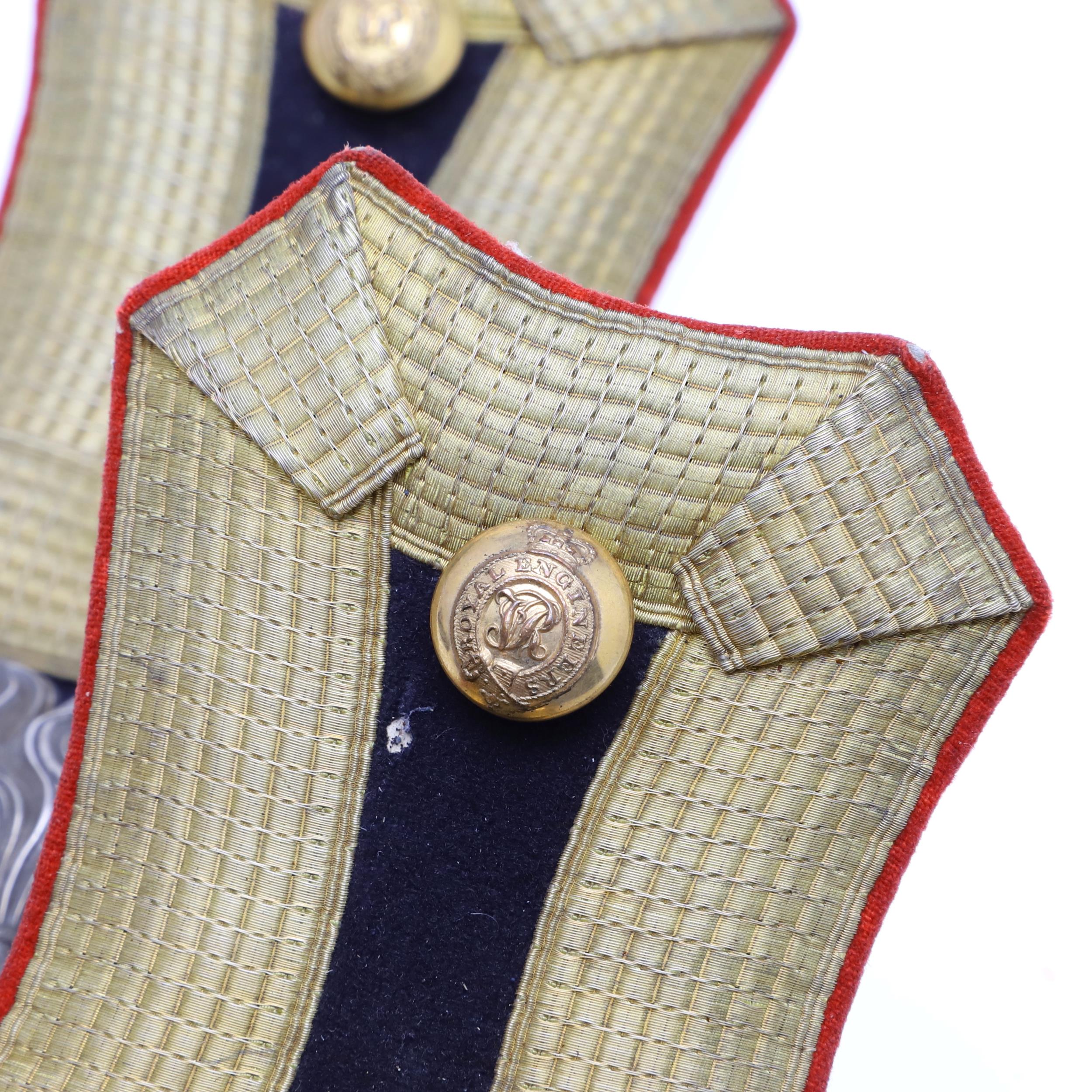 A PAIR OF VICTORIAN ROYAL ENGINEERS EPAULETTES. - Image 5 of 17