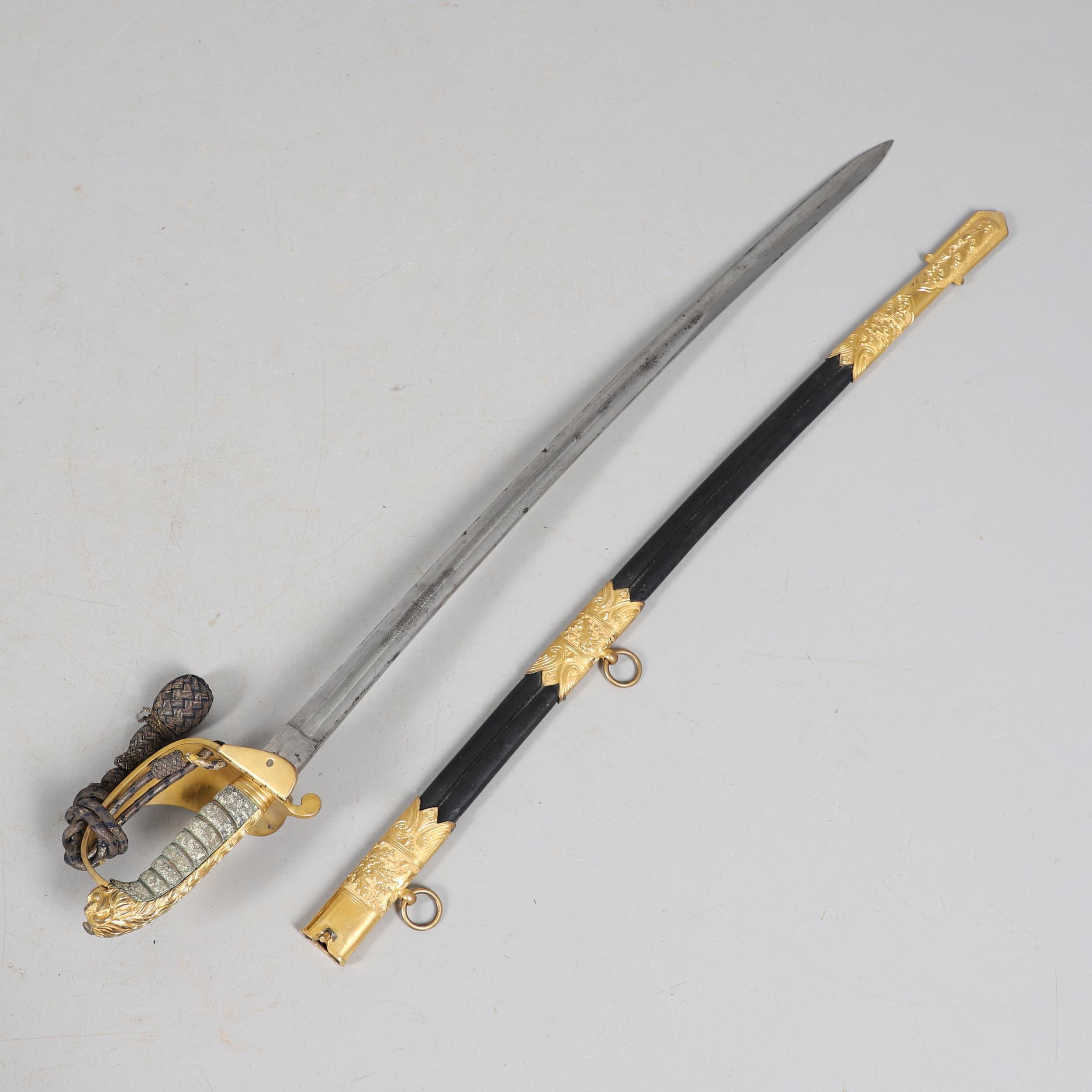 A VICTORIAN 1827 PATTERN ADMIRALS SWORD AND SCABBARD. - Image 10 of 22