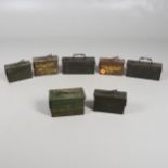 A COLLECTION OF SEVEN AMMUNITION BOXES.