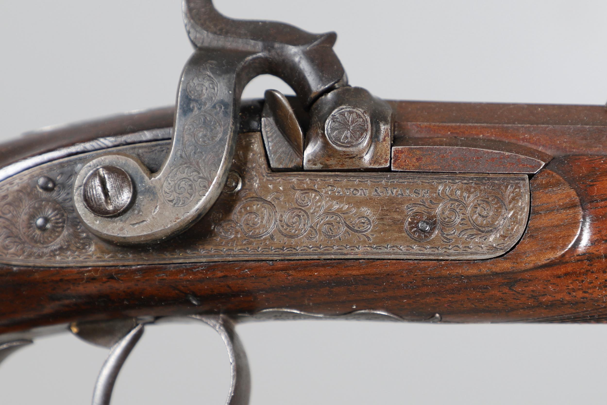 A FINE SCOTTISH PERCUSSION DEER RIFLE BY PATON AND WALSH OF PERTH. - Image 4 of 15