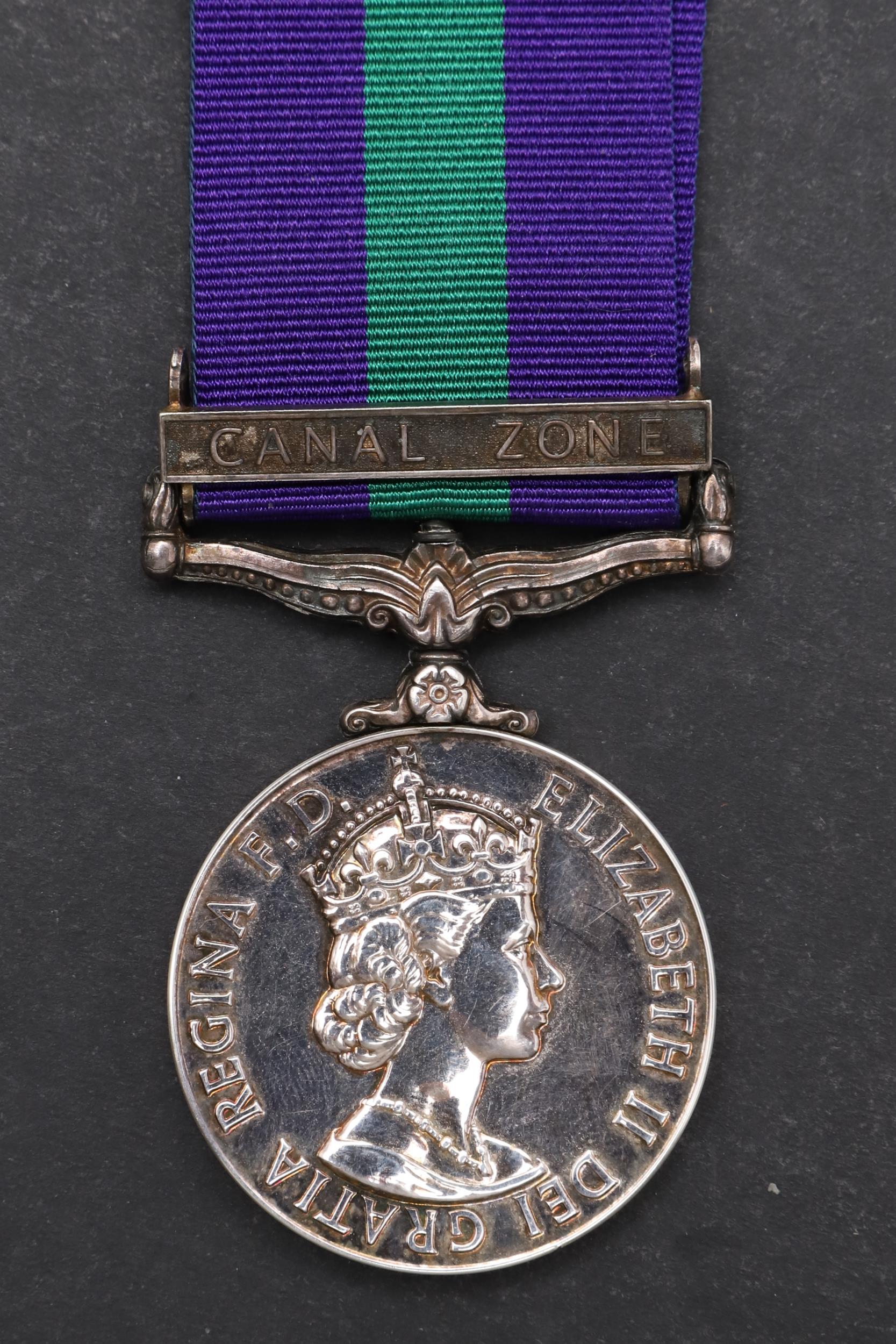A GENERAL SERVICE MEDAL WITH CANAL ZONE CLASP TO THE SERVICE CORPS. - Image 2 of 6