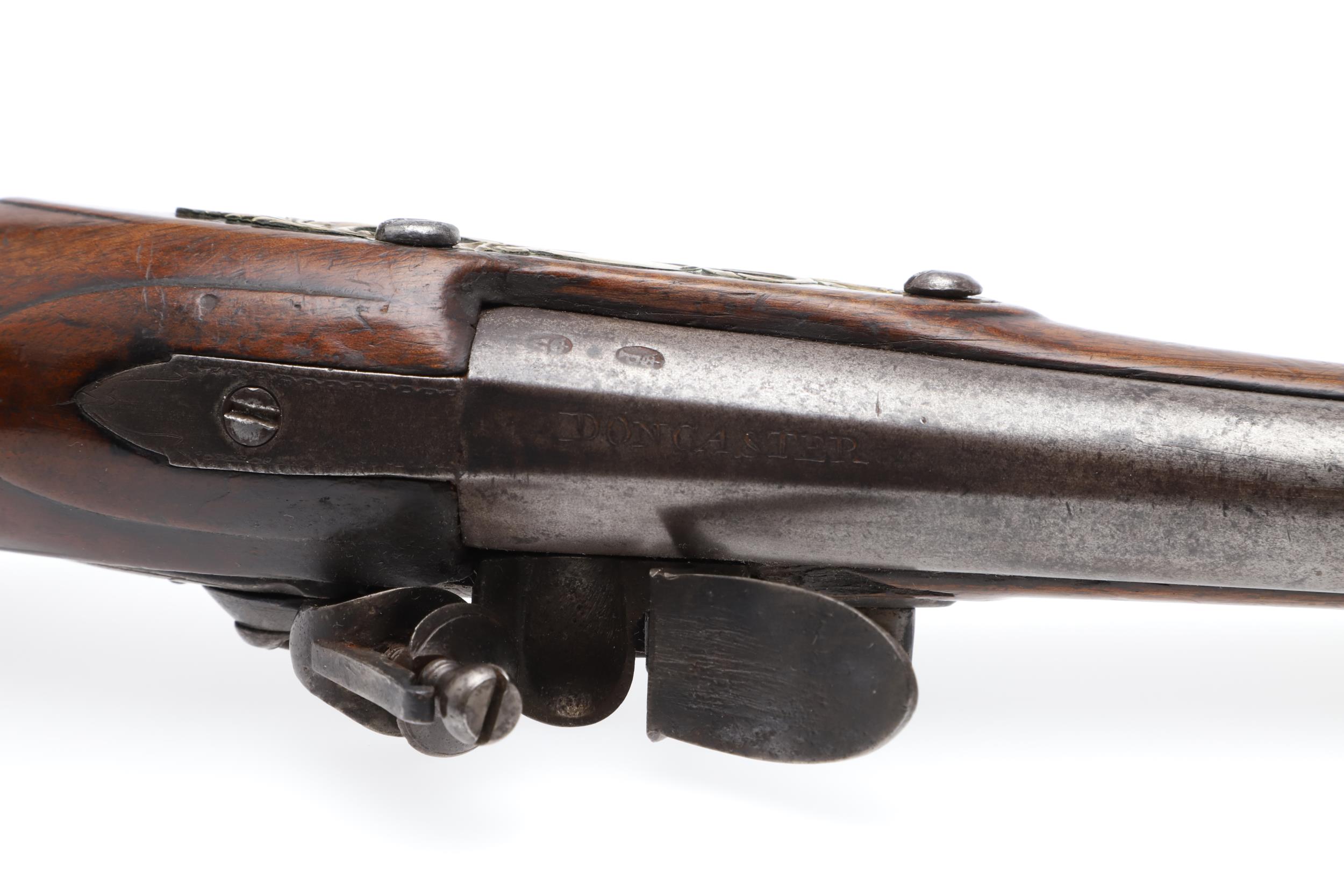 A LATE 18TH CENTURY FLINTLOCK HOLSTER PISTOL BY ELLSTON OF DONCASTER. - Image 6 of 13