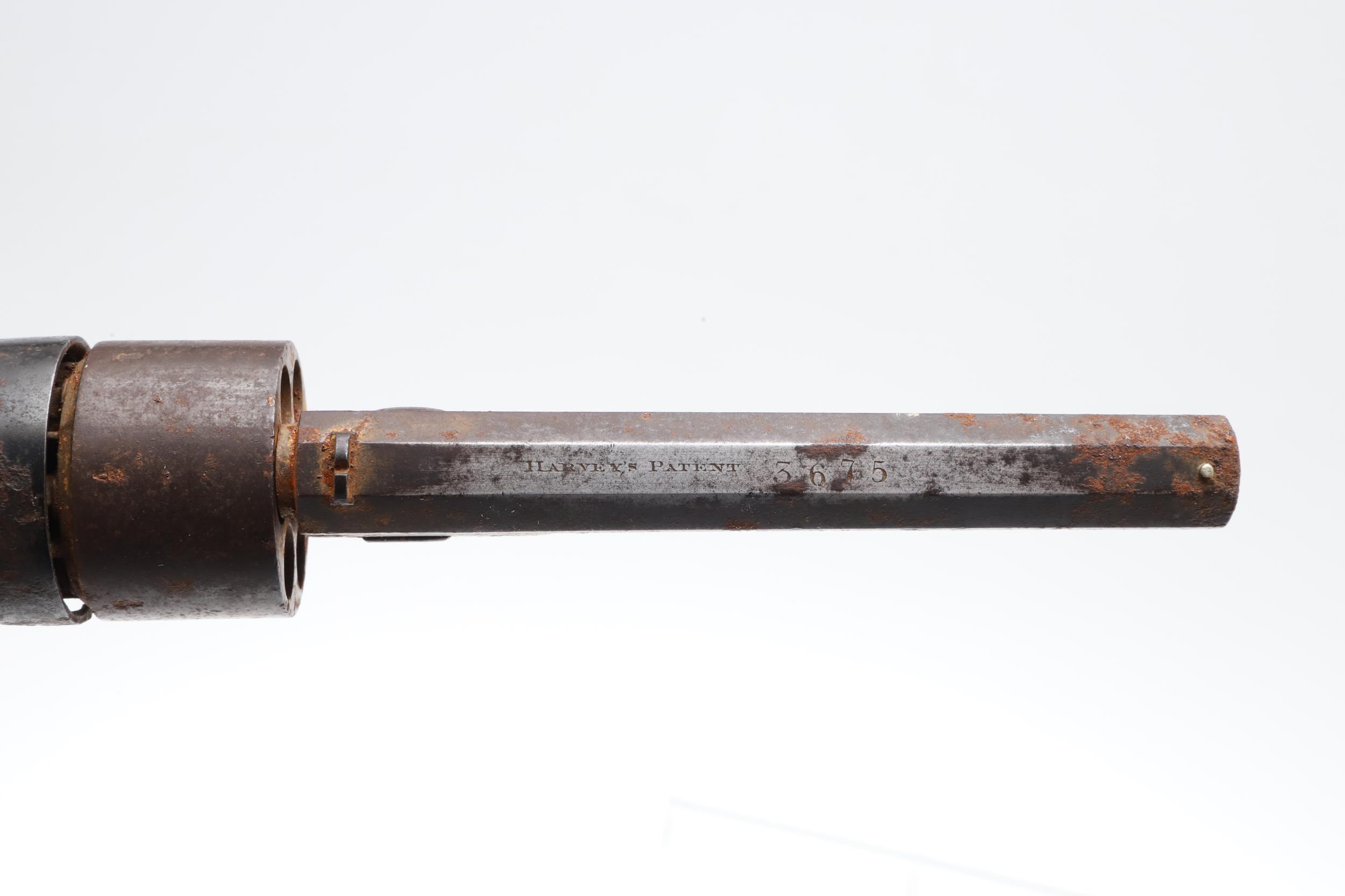 A HARVEY'S PATENT PERCUSSION REVOLVER, FIRST MODEL, NUMBER 3675. - Image 10 of 11