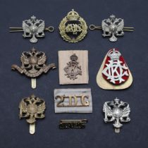 A COLLECTION OF DRAGOON GUARDS BADGES AND INSIGNIA.