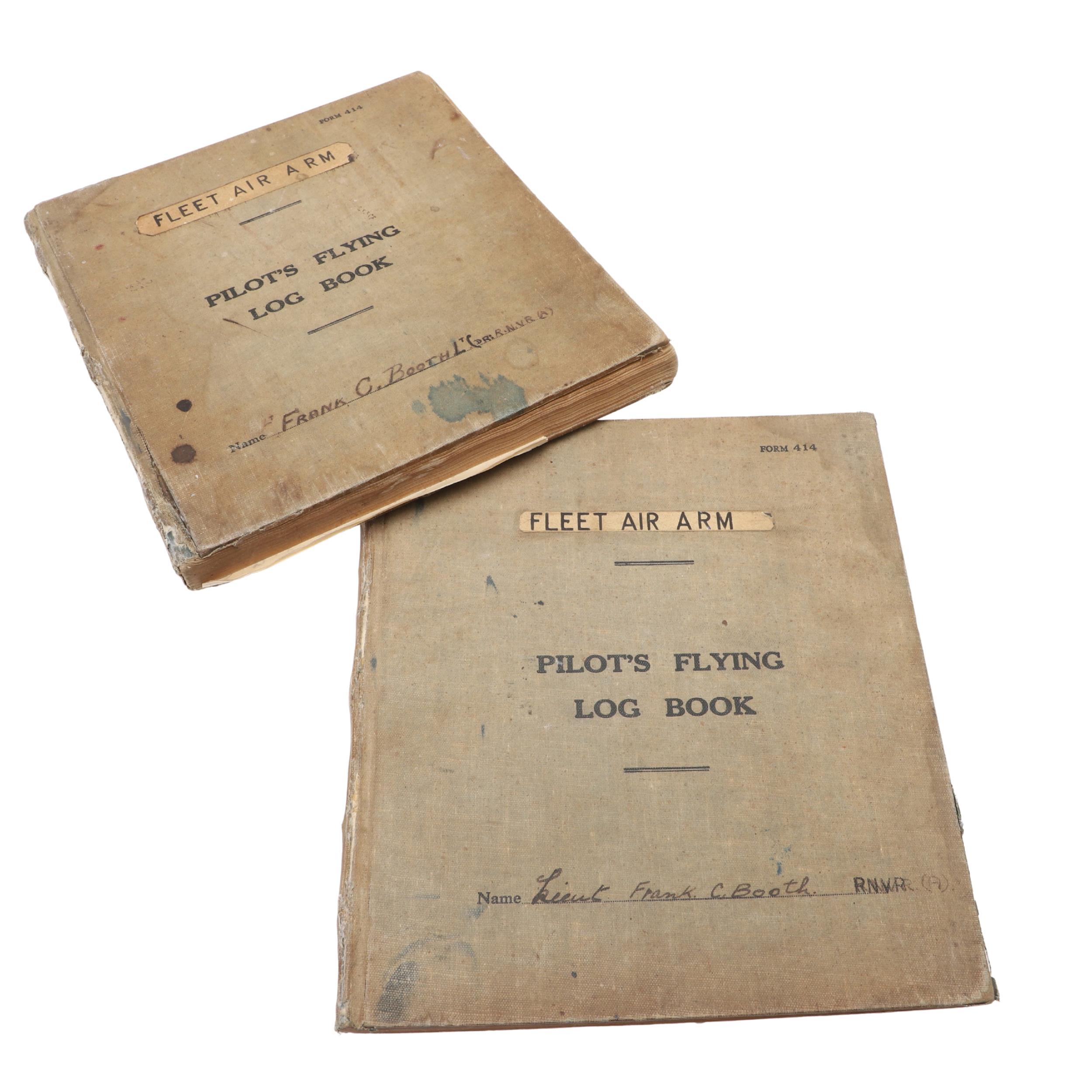 THE SECOND WORLD WAR FLYING LOG BOOKS OF LT CDR. FRANK C. BOOTH.