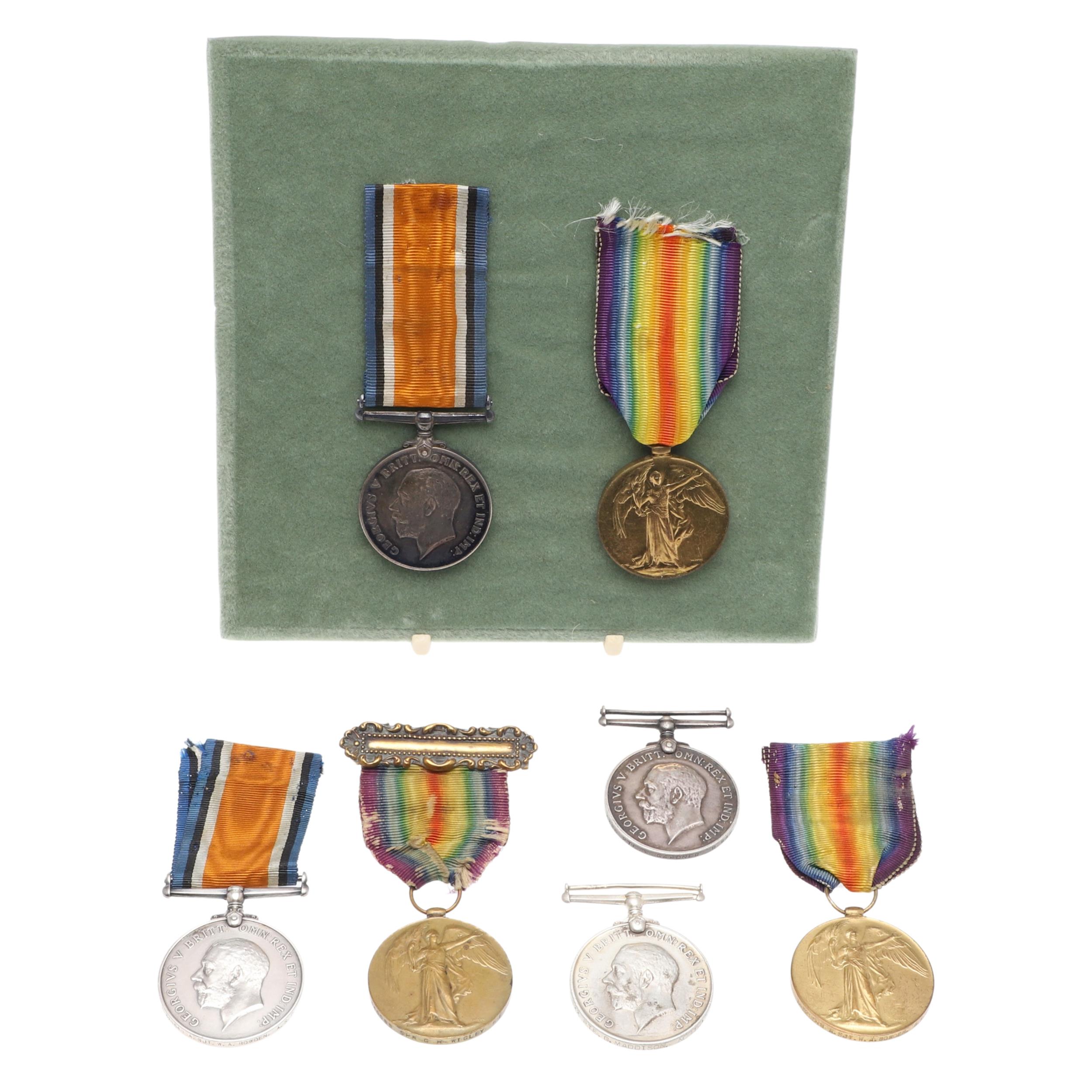 A FIRST WORLD WAR PAIR TO THE SERVICE CORPS AND FIVE INDIVIDUAL MEDALS.