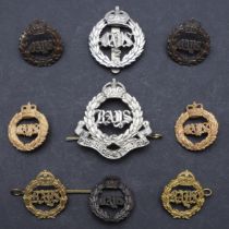 AN INTERESTING COLLECTION OF 2ND DRAGOON GUARDS CAP AND OTHER BADGES.