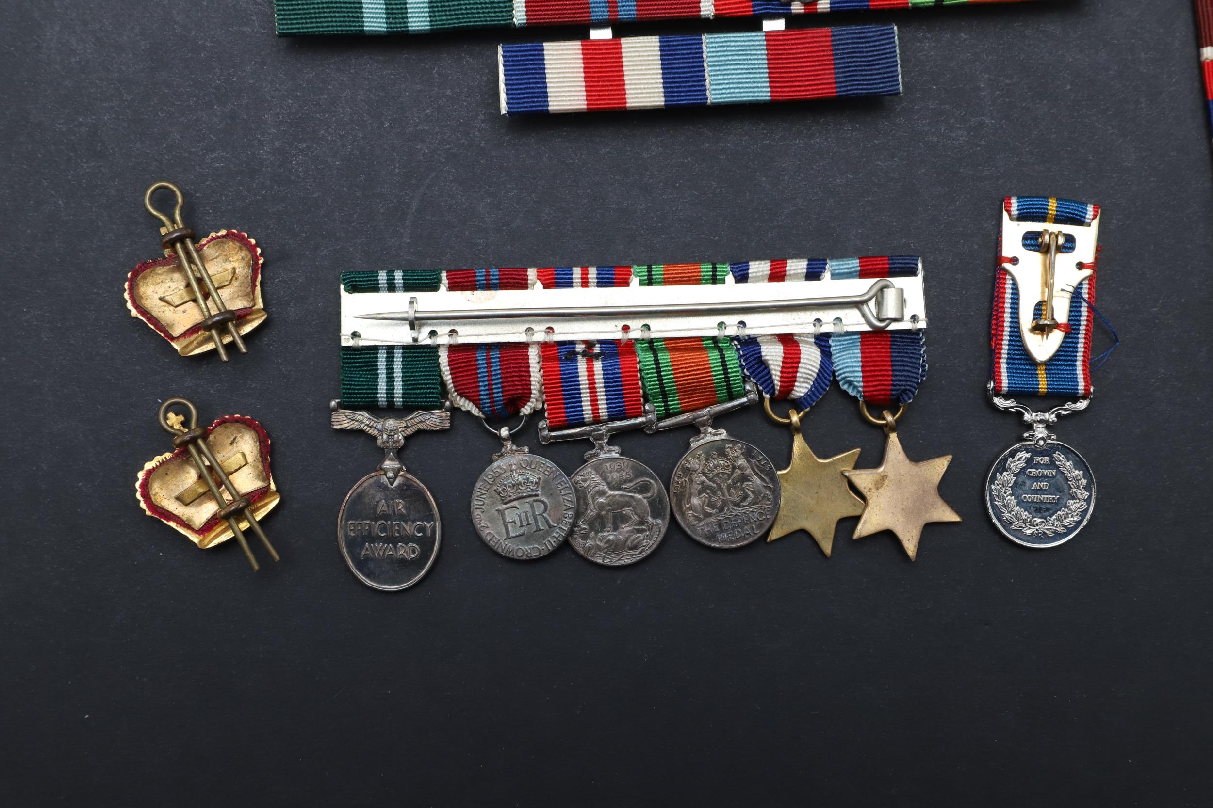 A TERRITORIAL EFFICIENCY MEDAL, A SET OF MINIATURES AND RIBBON BARS. - Image 9 of 17