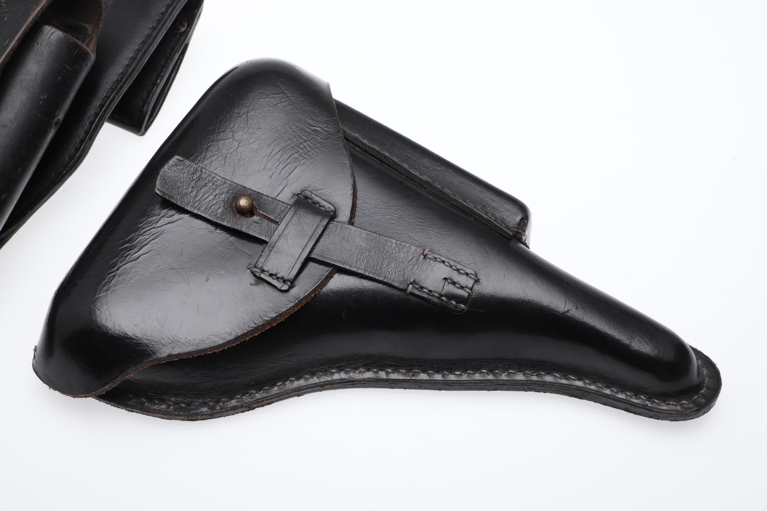 A LUGER HOLSTER AND ANOTHER SIMILAR. - Image 2 of 12