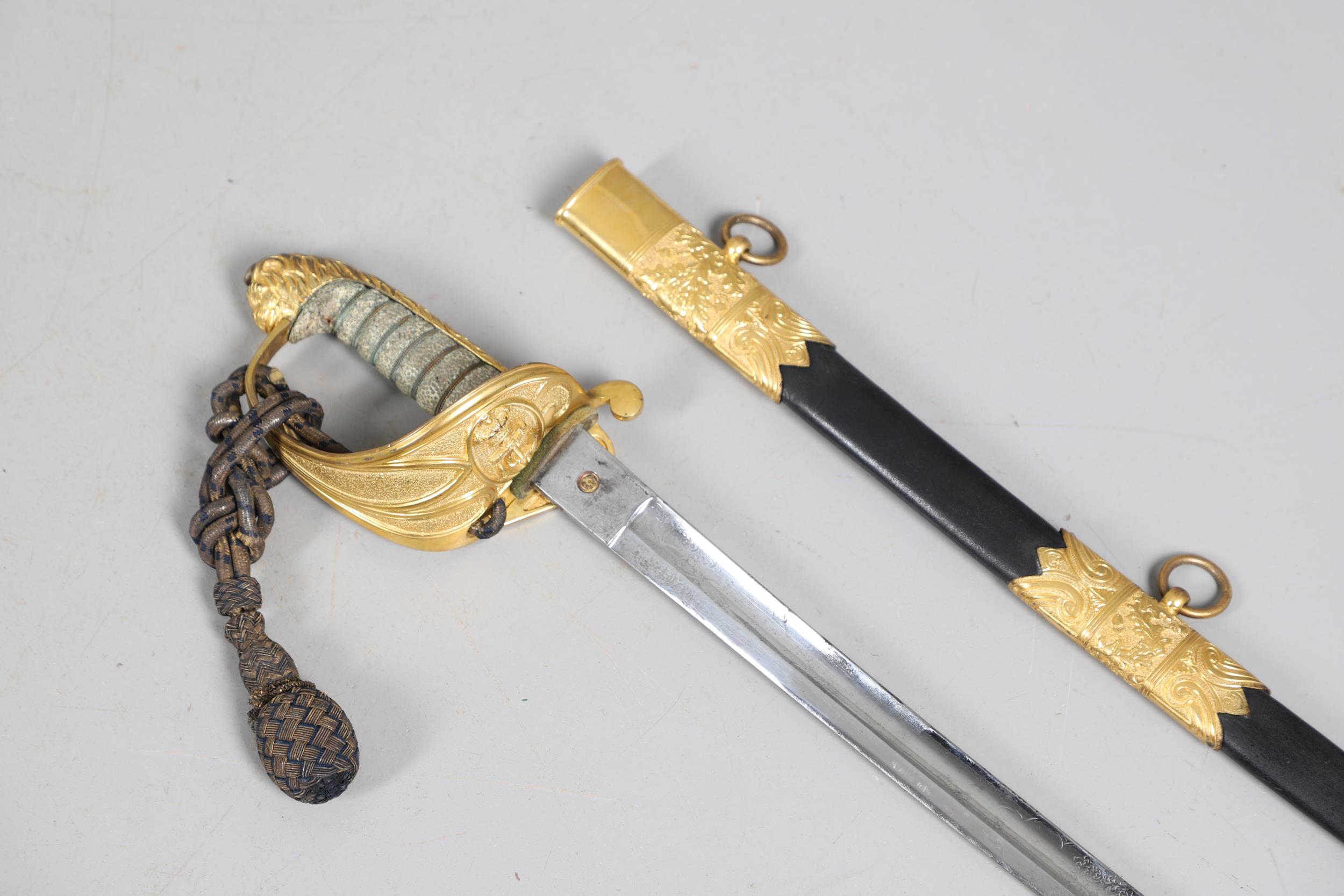A VICTORIAN 1827 PATTERN ADMIRALS SWORD AND SCABBARD. - Image 7 of 22