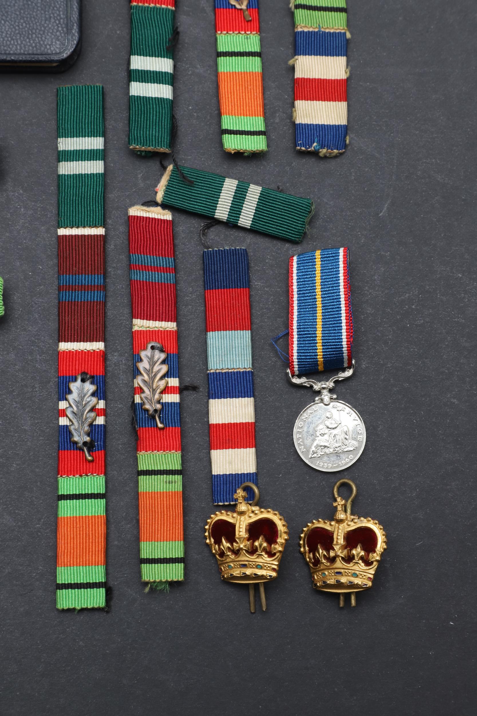 A TERRITORIAL EFFICIENCY MEDAL, A SET OF MINIATURES AND RIBBON BARS. - Image 6 of 17