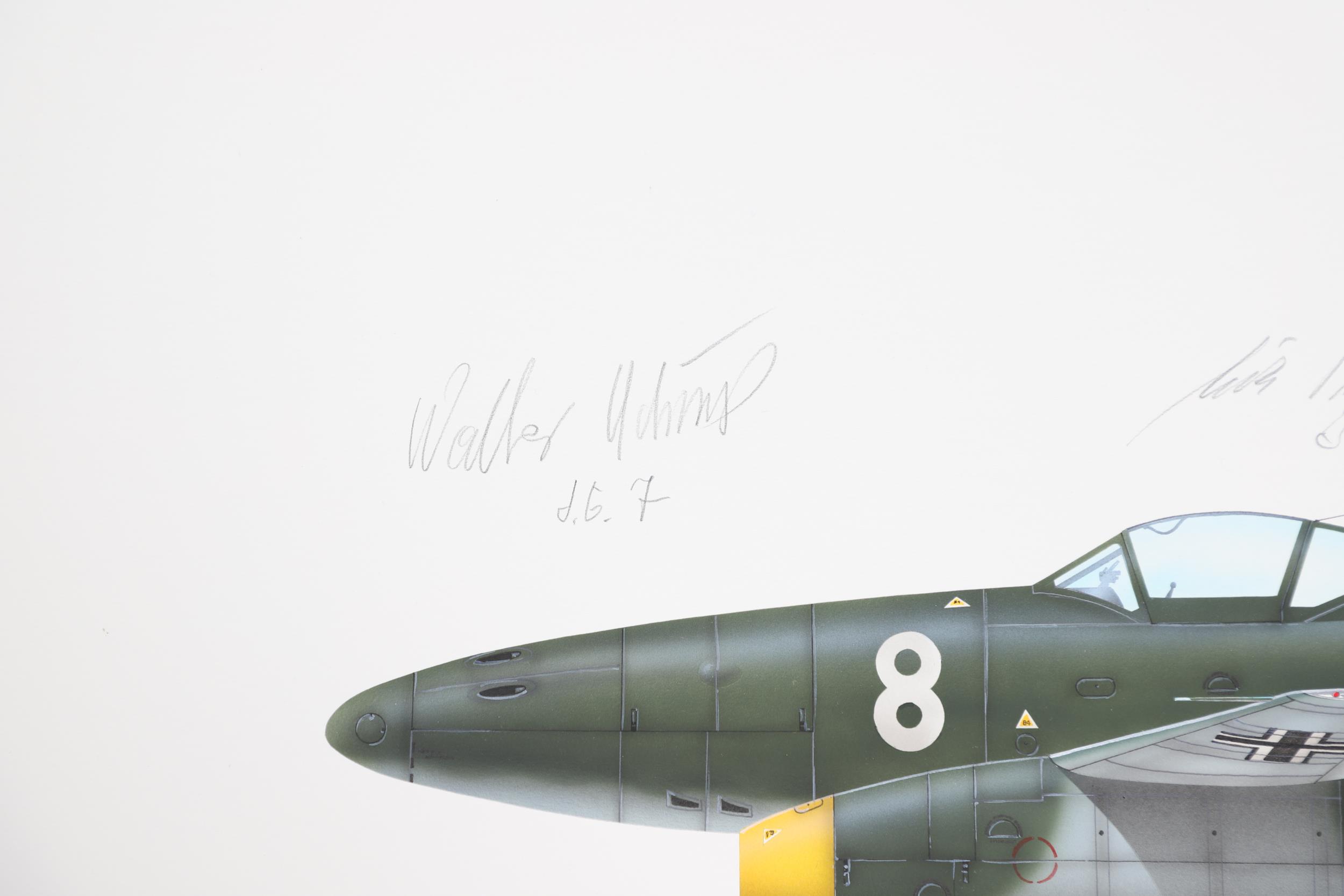 JOHN C. VALO, c.1963, MESSERSCHMIT Me-262A-1. WITH VARIOUS SIGNATURES. - Bild 4 aus 8