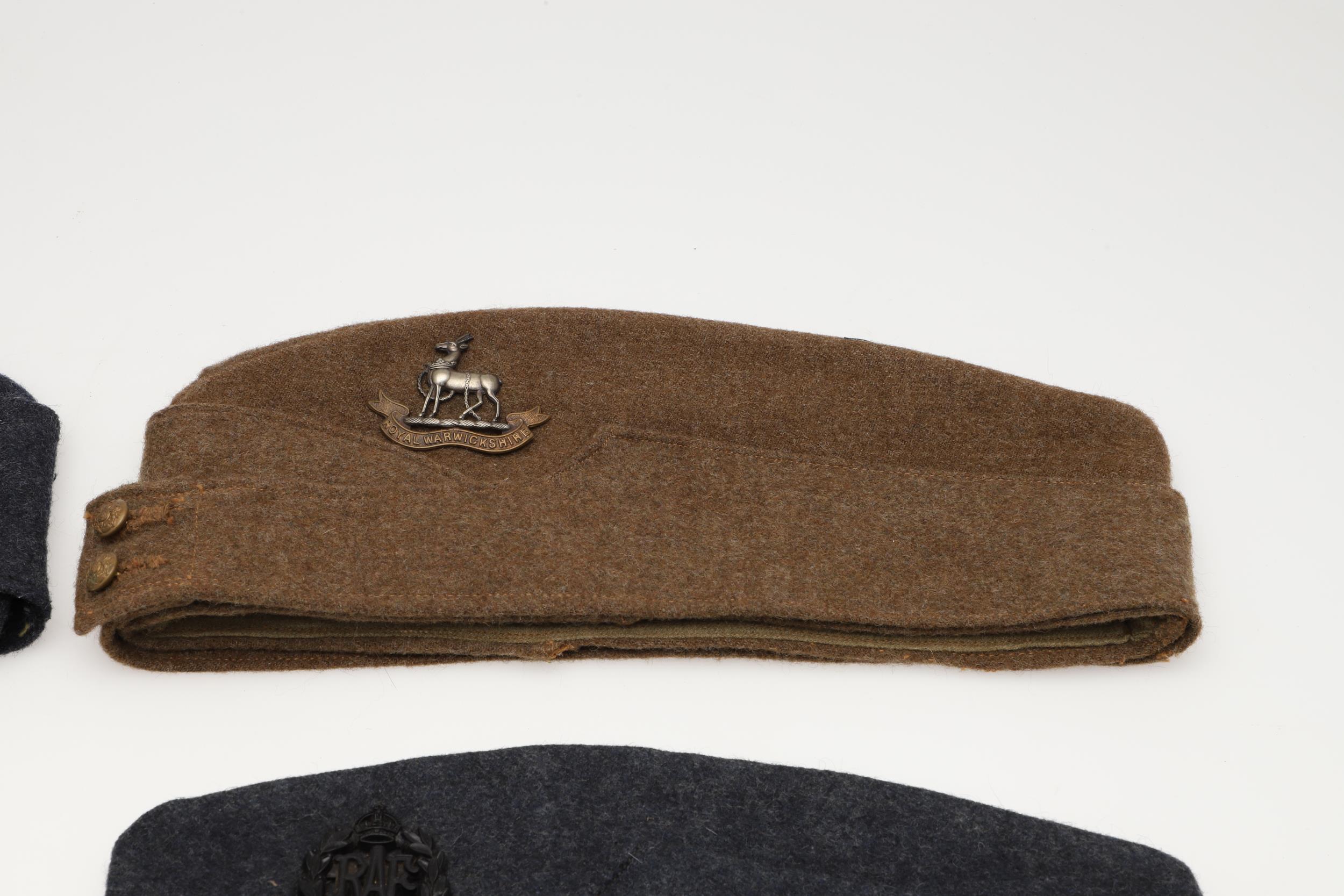 A COLLECTION OF EIGHT SECOND WORLD WAR AND LATER MILITARY ISSUE SIDE CAPS. - Image 3 of 7