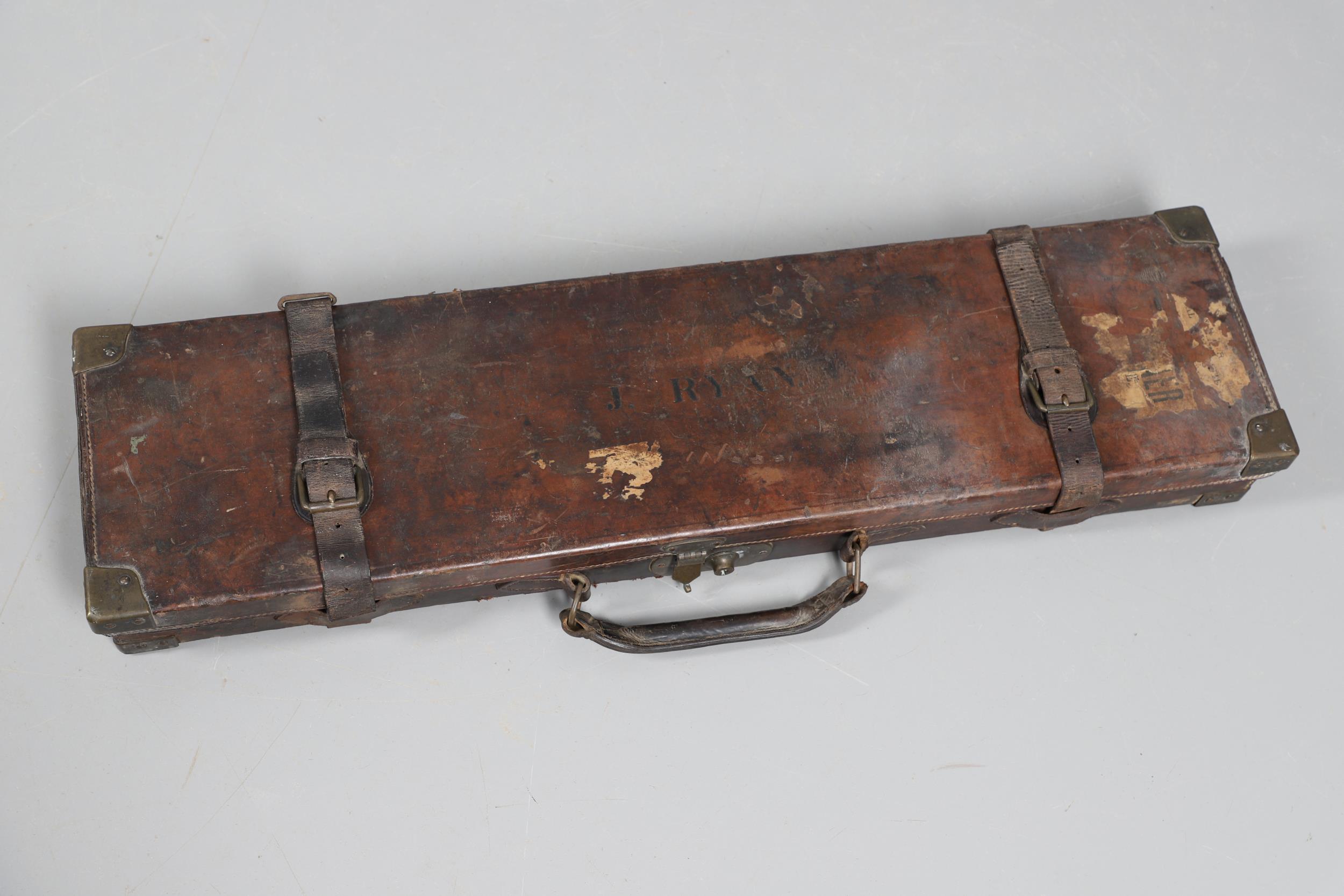 A LEATHER GUN CASE WITH LABEL FOR WILLIAM POWELL AND SONS. - Image 2 of 10