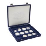 THE ROYAL FAMILY COMMEMORATIVE COIN COLLECTION. A COLLECTION OF ELEVEN SILVER PROOF COINS.