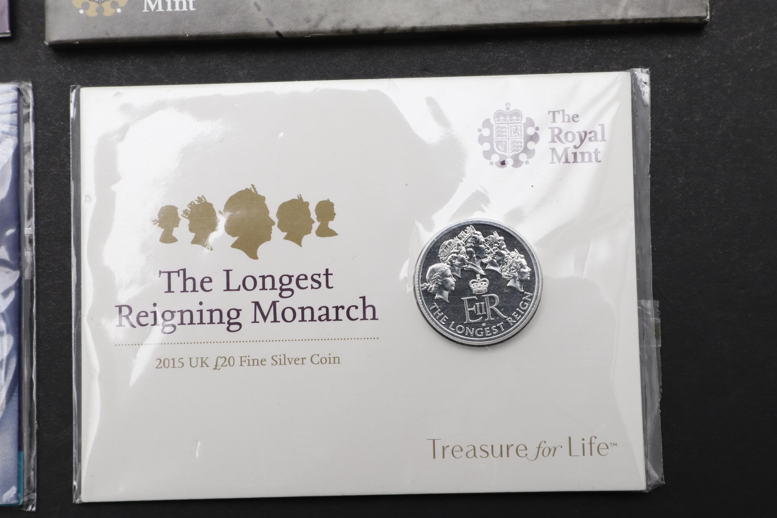 A COLLECTION OF ROYAL MINT RECENT HIGH VALUE SILVER ISSUES TO INCLUDE A 2015 £100 COIN. - Image 4 of 6