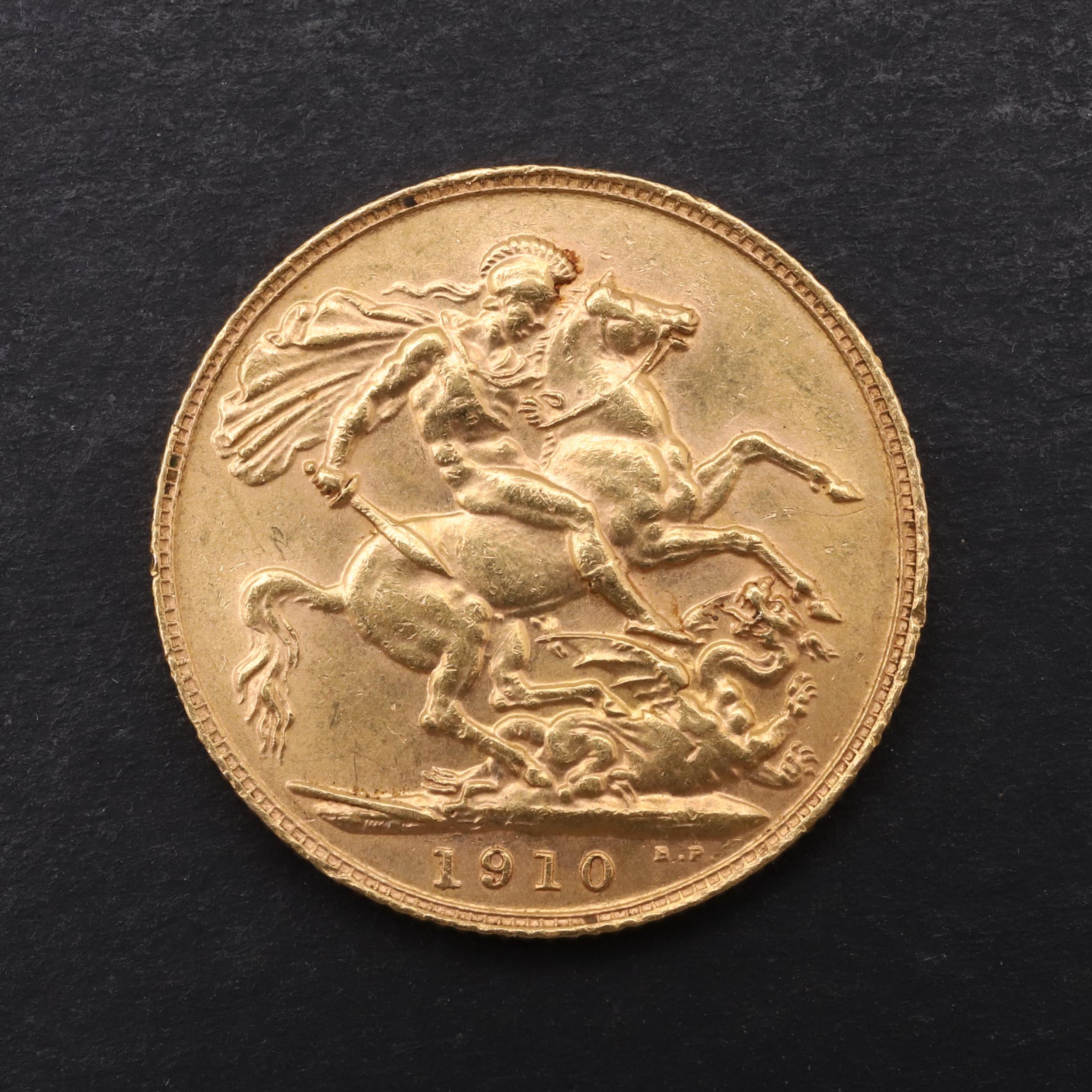 AN EDWARD VII SOVEREIGN. 1910. - Bild 2 aus 3