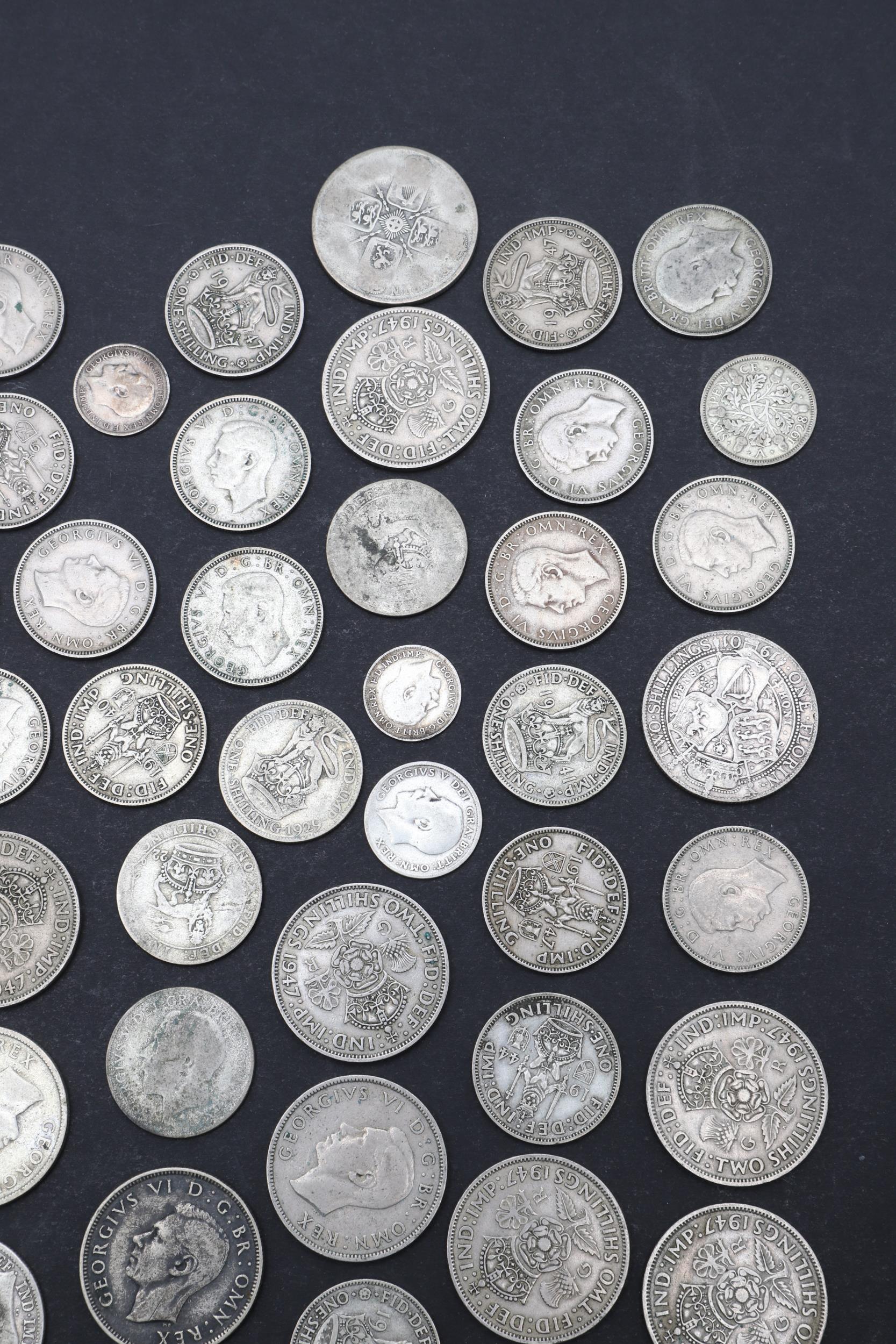 A COLLECTION OF PRE-DECIMAL PART SILVER AND LATER COINS. - Bild 8 aus 9