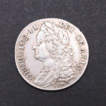 A GEORGE II LIMA SHILLING, 1745.