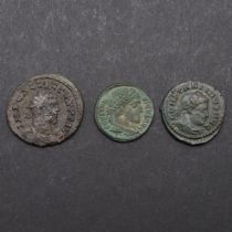 ROMAN IMPERIAL COINAGE: A RADIATE OF ALLECTUS AND TWO OTHERS.