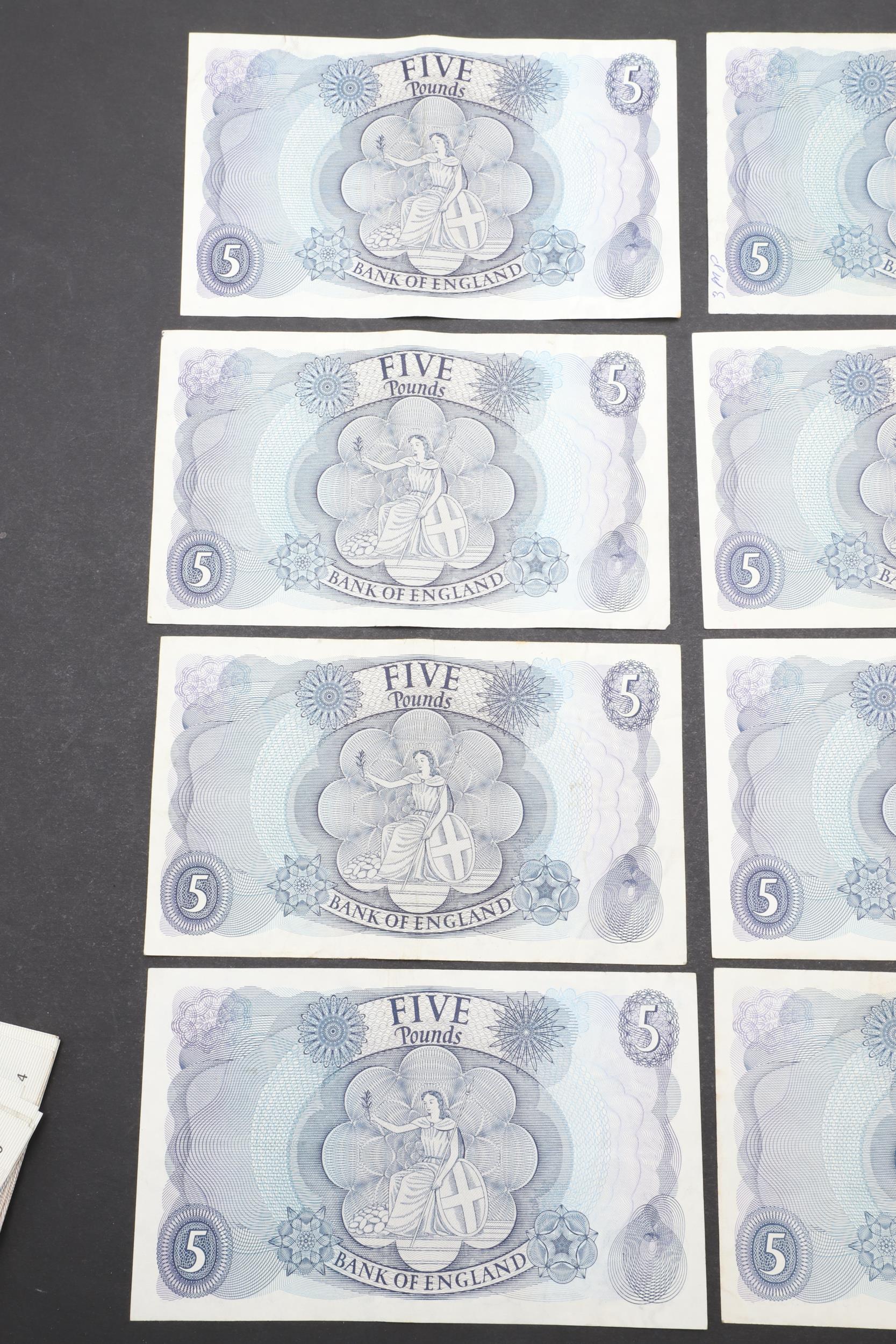 A COLLECTION OF 42 BANK OF ENGLAND SERIES 'C' FIVE POUND NOTES. - Image 11 of 13