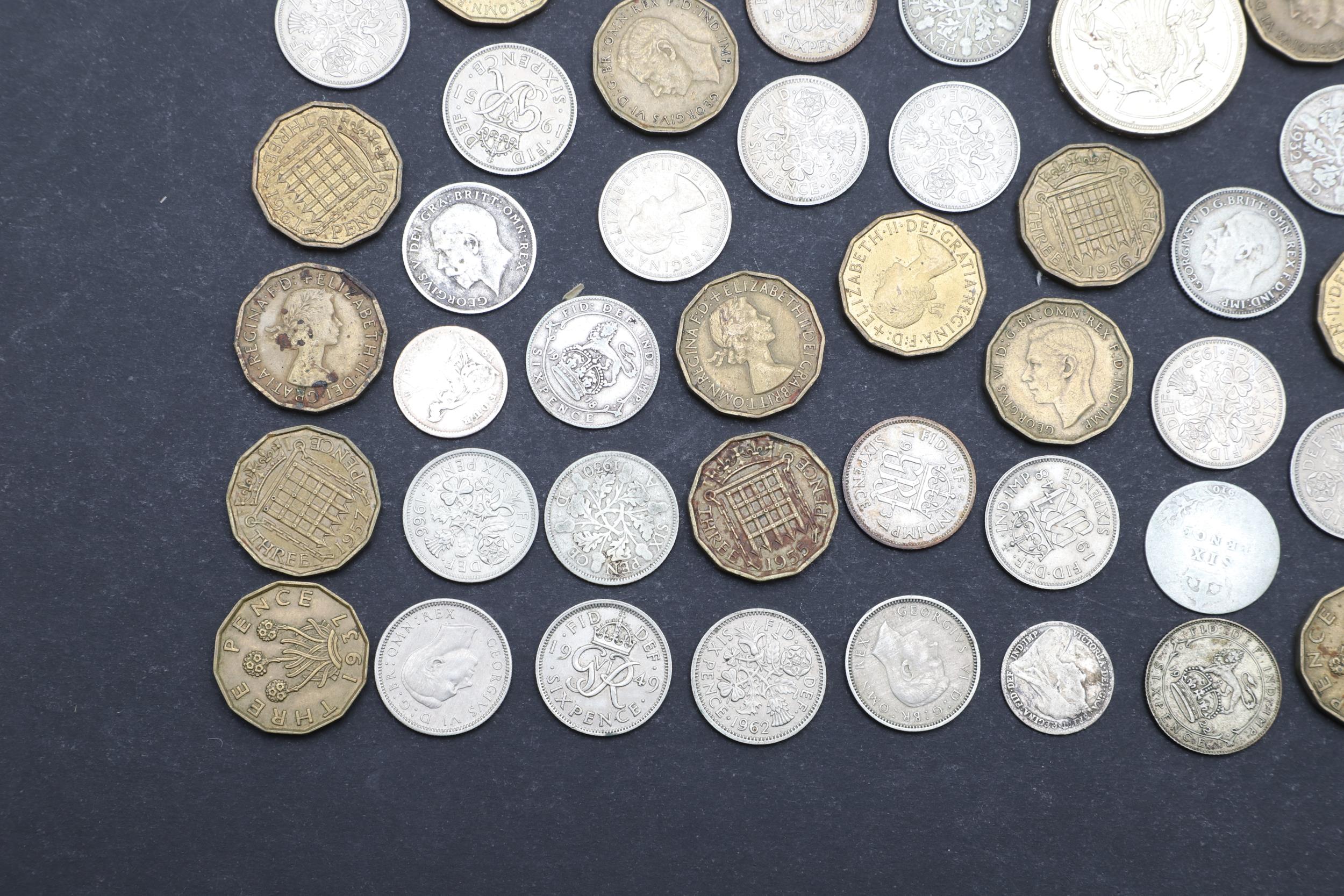 A COLLECTION OF GEORGE III AND LATER SIXPENCE, THREEPENCE AND OTHERS. - Image 6 of 7