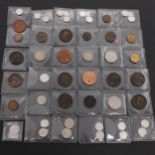 A COLLECTION THREEPENCE PIECES AND OTHER COINS.