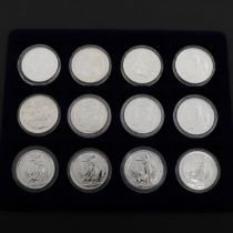 A DATE RUN OF TEN ONE OUNCE SILVER BRITANNIA COINS. 2009 - 2020.