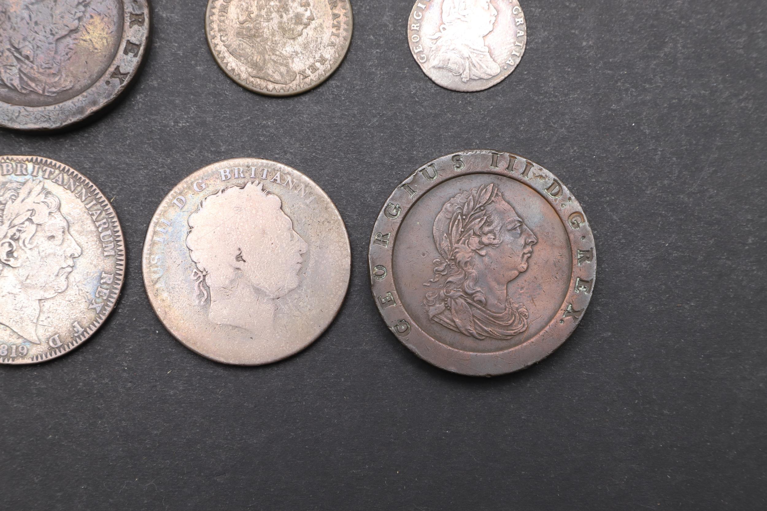 A GEORGE III CROWN AND A SMALL COLLECTION OF SIMILAR COINS. - Image 5 of 7
