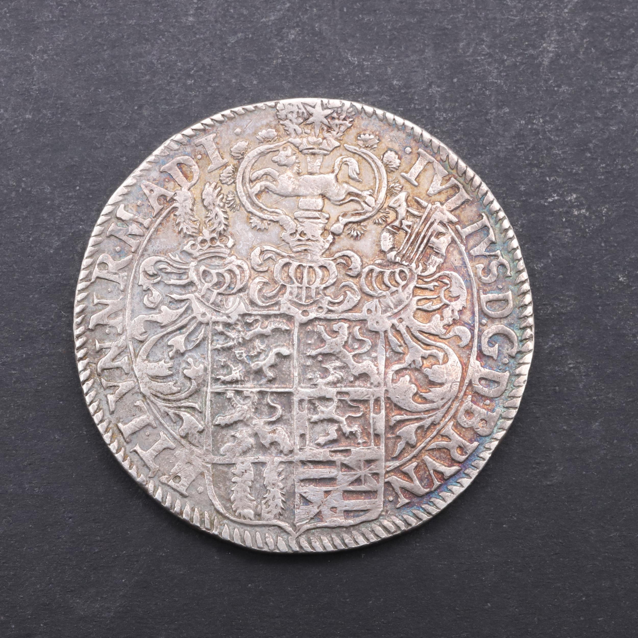 A GERMAN STATES THALER, HENINRICH JULIUS (1564-1613), BRUNSWICK-WOLFENBUTTEL. 1589.