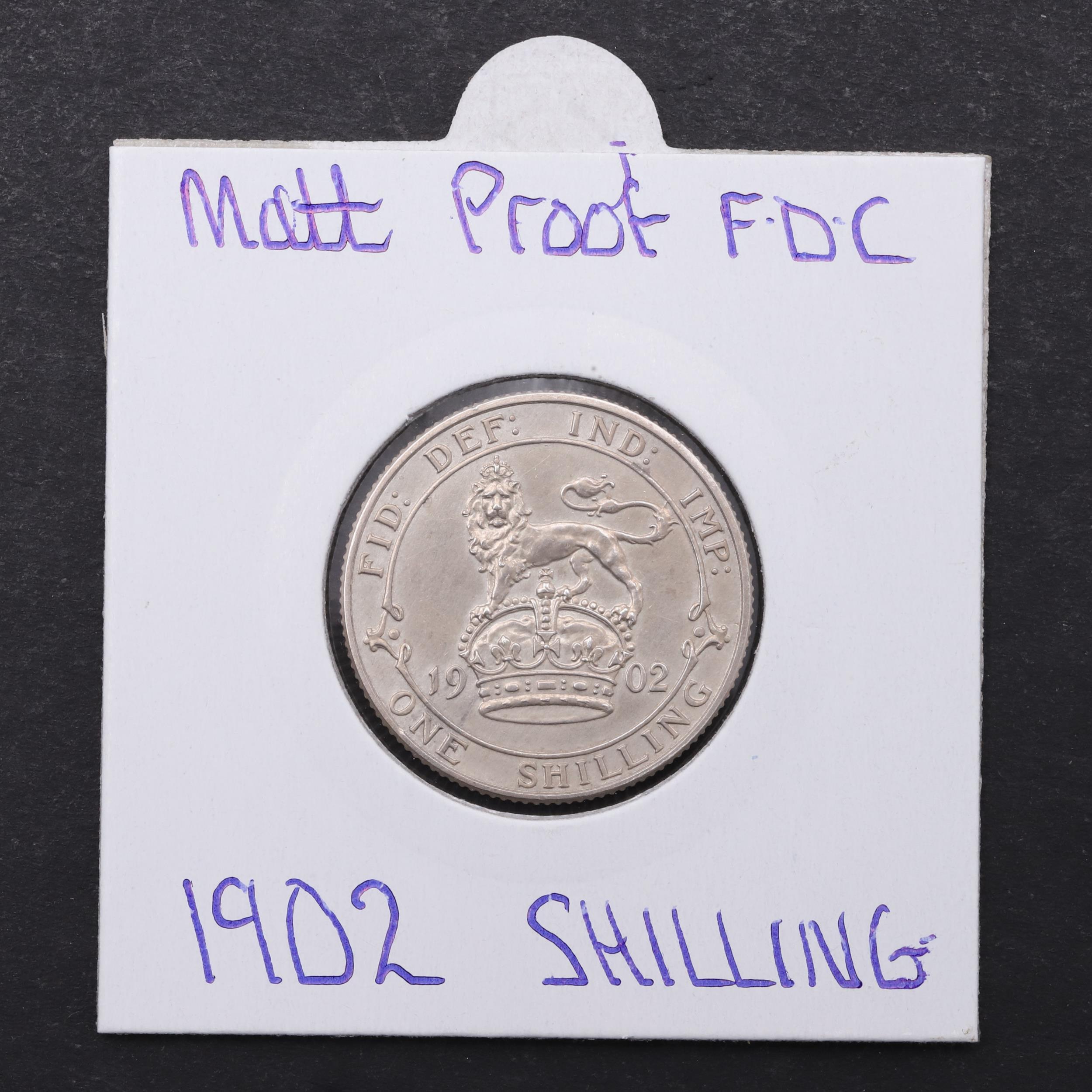 AN EDWARD VII MATT PROOF SHILLING, 1902. - Bild 2 aus 2