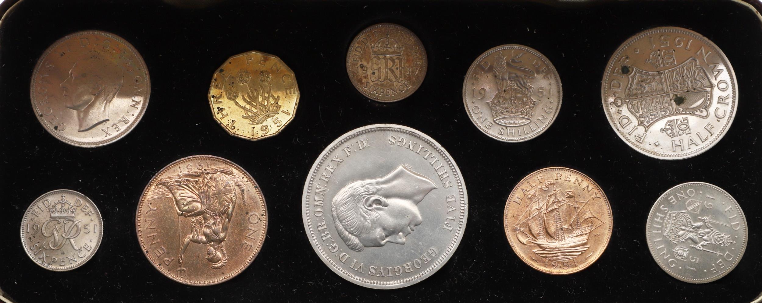 THREE MID 20TH CENTURY SPECIMEN COIN SETS, 1950, 1951 AND 1953. - Bild 5 aus 11