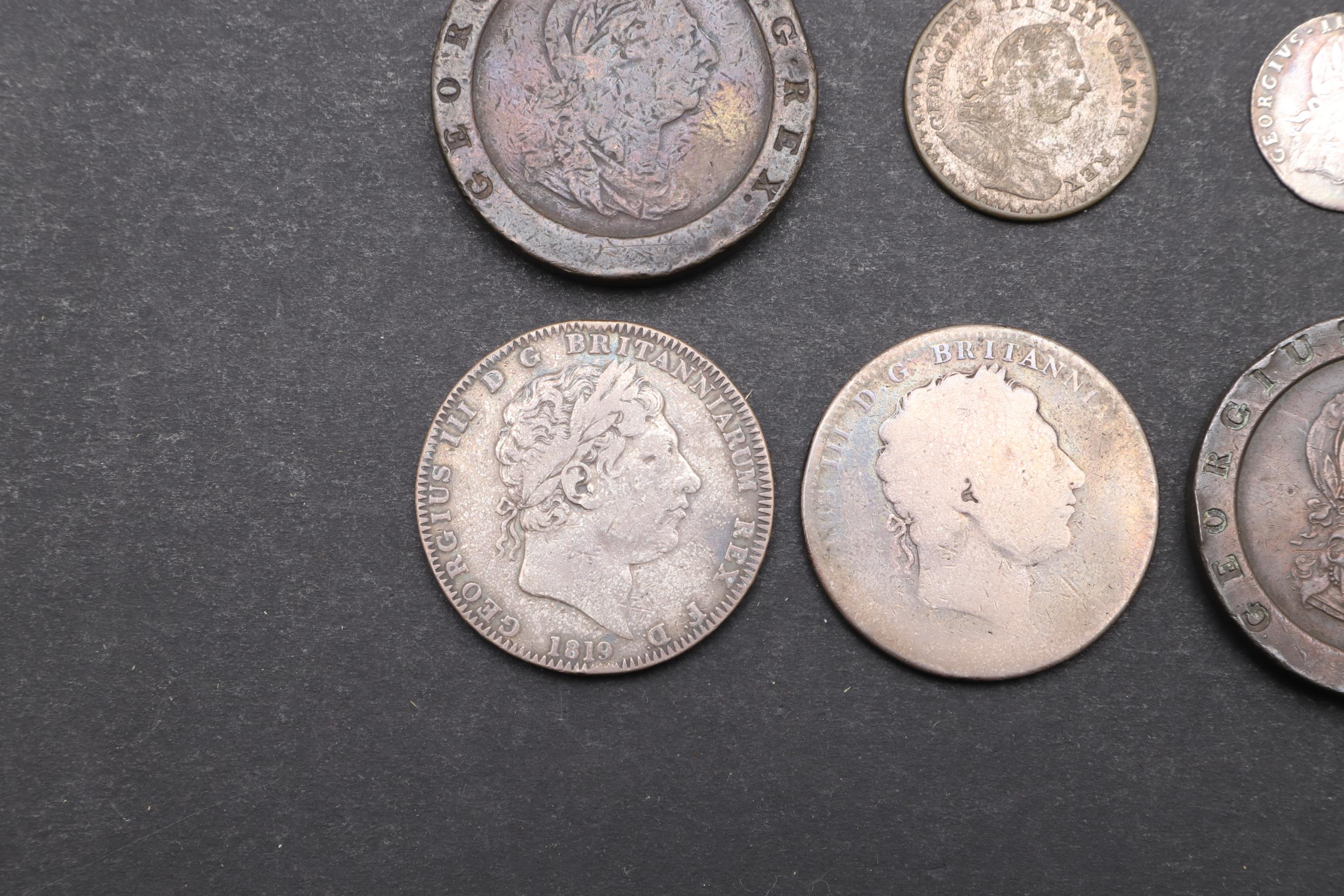 A GEORGE III CROWN AND A SMALL COLLECTION OF SIMILAR COINS. - Image 4 of 7