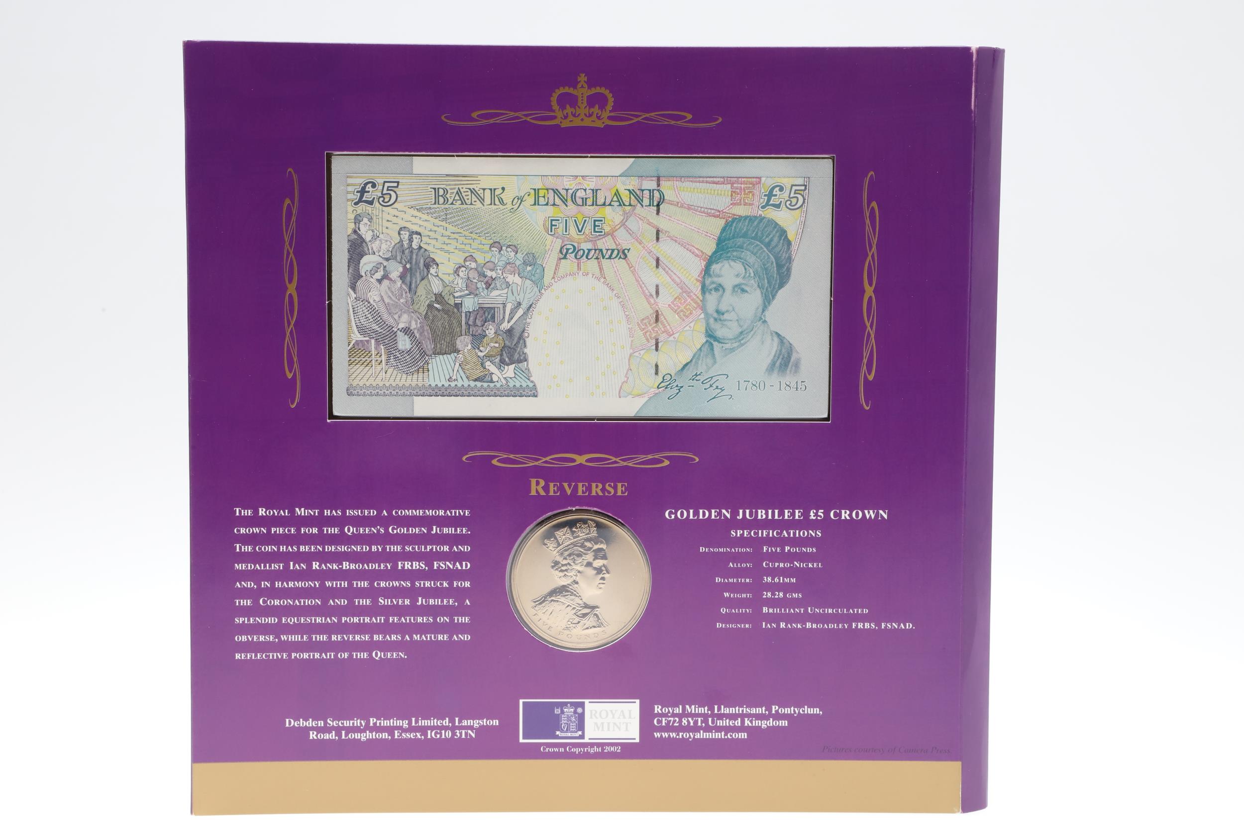 TWO CONSECUTIVE GOLDEN JUBILEE PRESENTATION ROYAL MINT COIN AND NOTE SETS. - Image 9 of 9