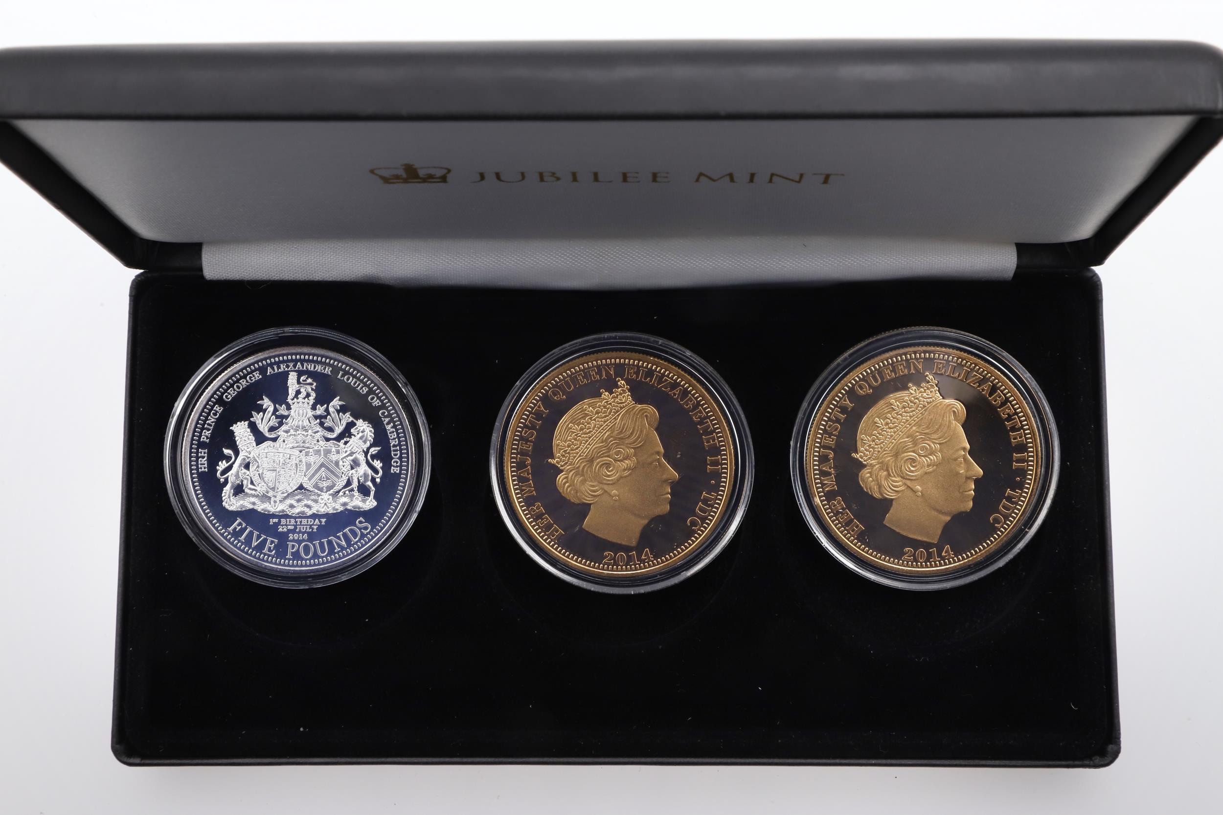 THREE JUBILEE MINT THREE COIN SILVER PROOF ROYALTY THEMED ISSUES, 2014, 2016 AND 2018. - Image 4 of 10
