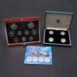 ROYAL MINT SIVER PROOF ONE POUND COIN PATTERN COLLECTION AND ANOTHER.