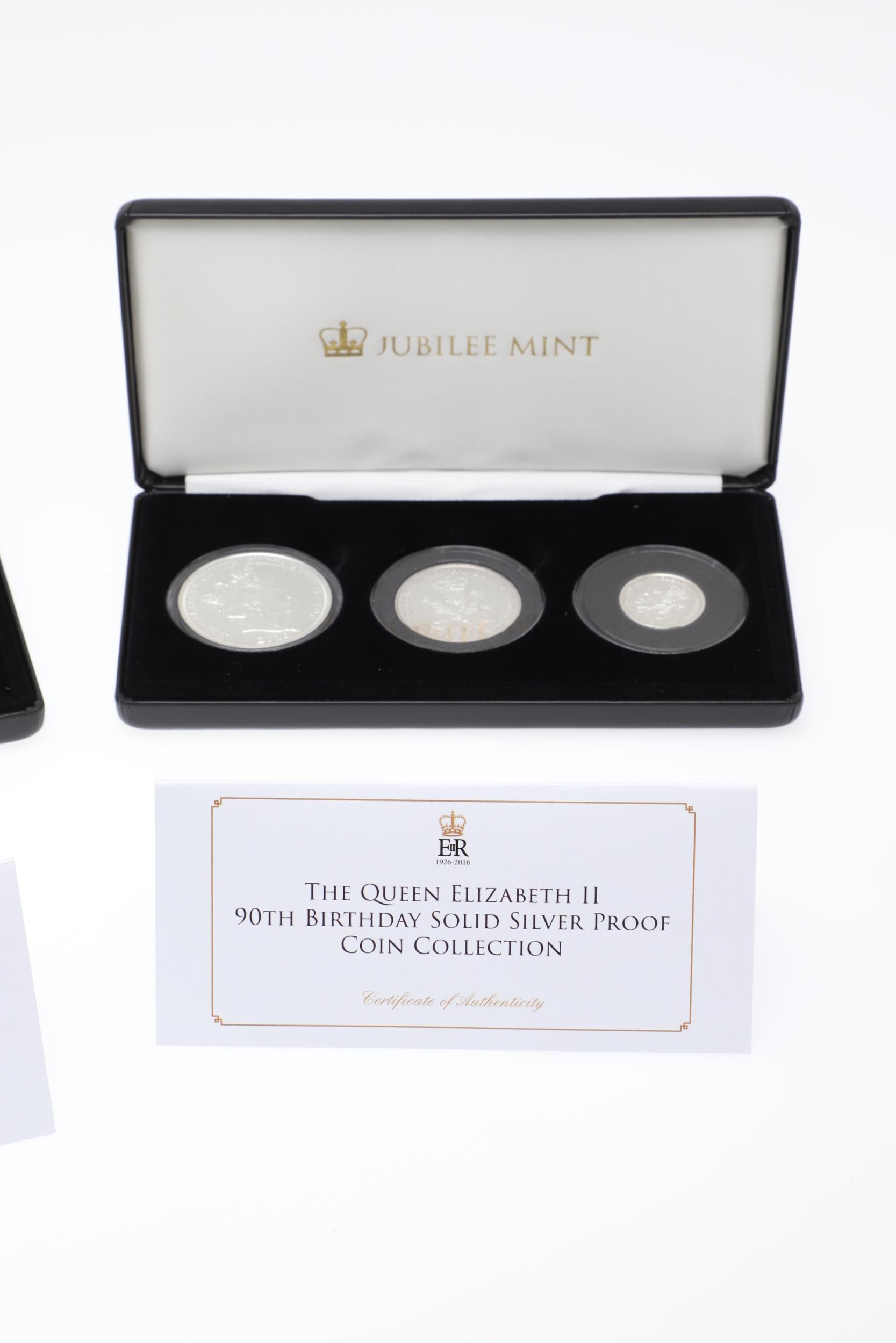 THREE JUBILEE MINT THREE COIN SILVER PROOF ROYALTY THEMED ISSUES, 2014, 2016 AND 2018. - Image 8 of 10
