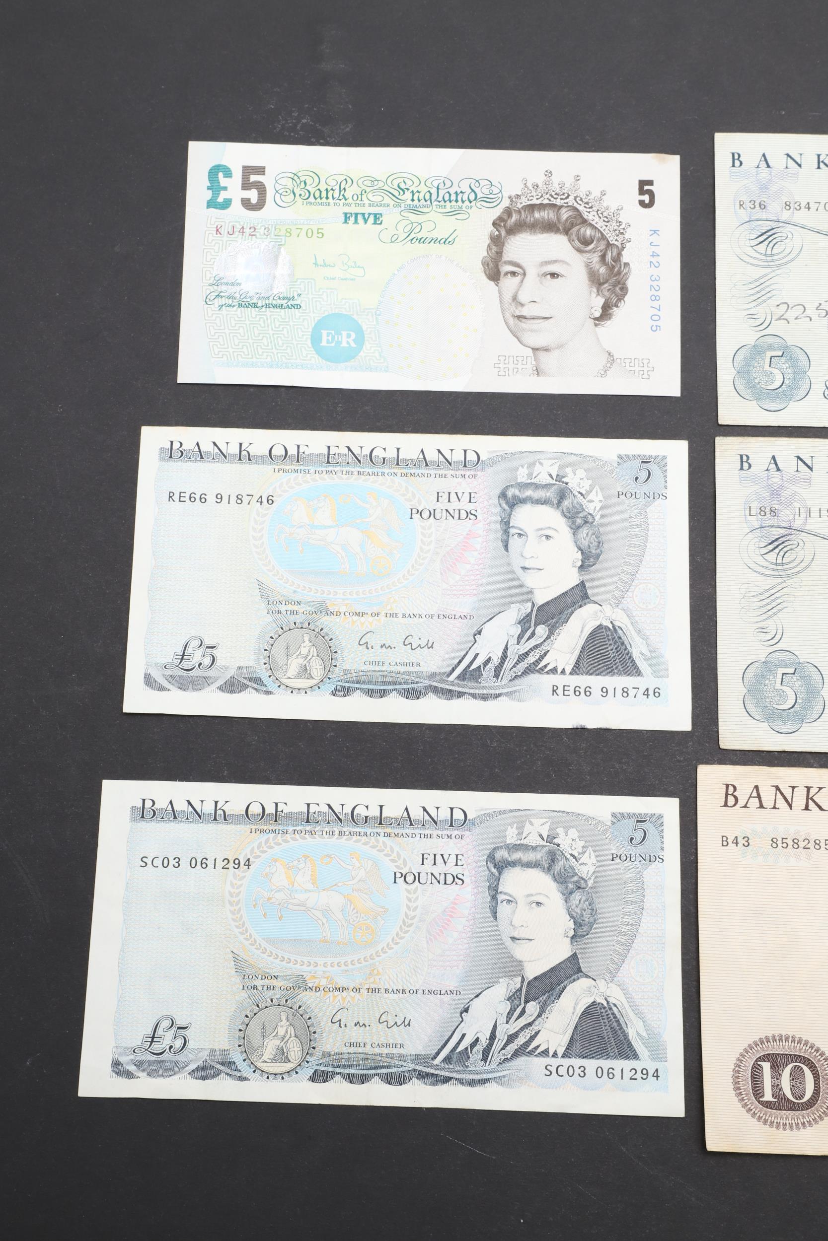 A COLLECTION OF BANK OF ENGLAND BANKNOTES TO INCLUDE TEN POUND NOTES. - Image 2 of 8