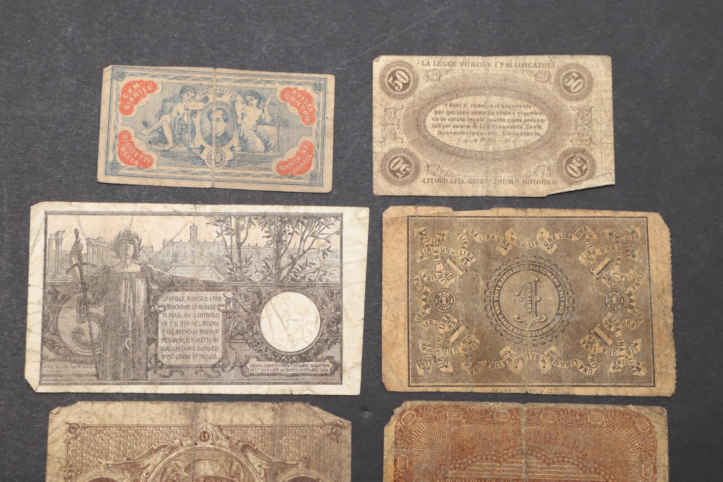 A COLLECTION OF EARLY ITALIAN BANKNOTES. - Image 5 of 6
