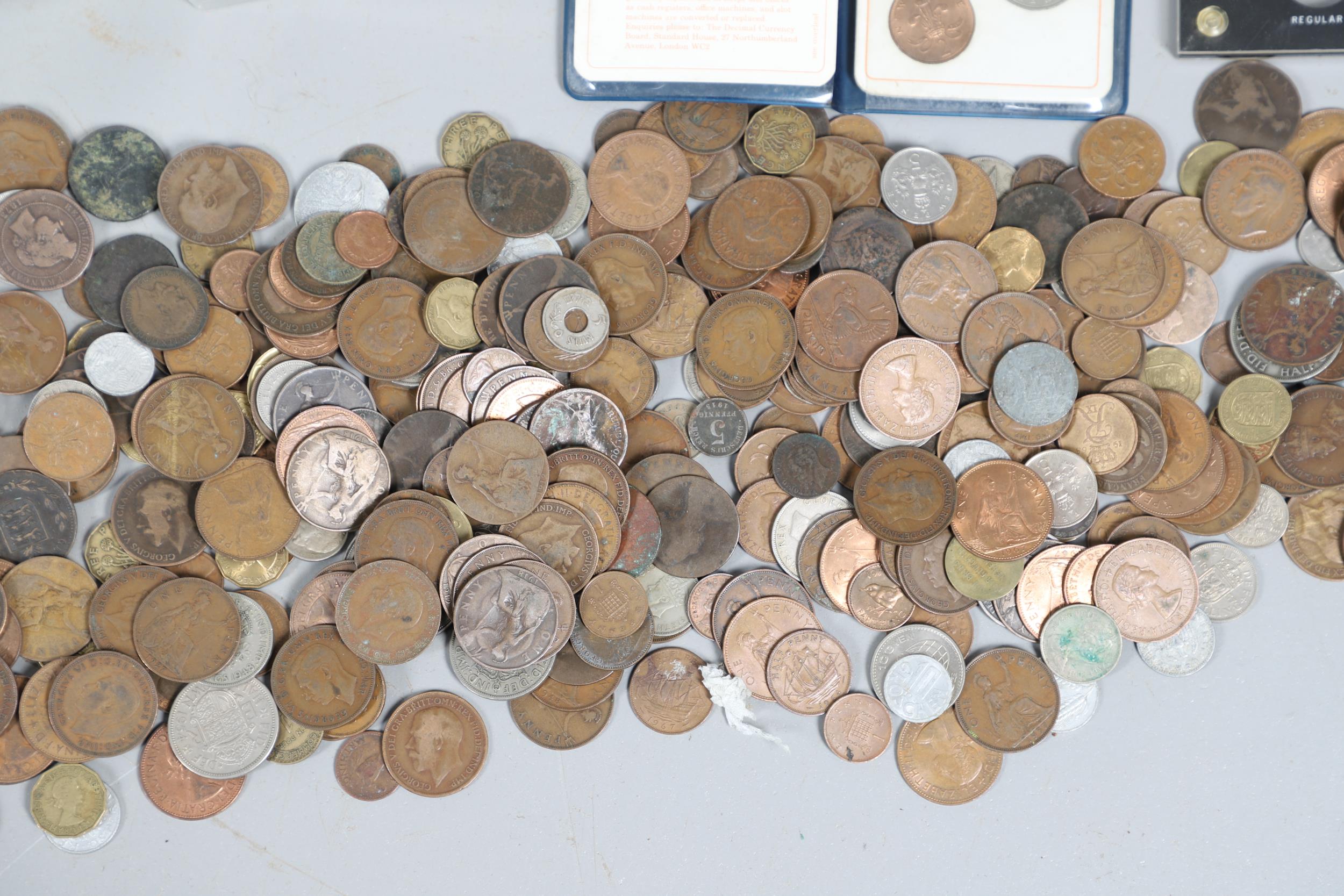 A LARGE COLLECTION OF PRE DECIMAL AND OTHER COINS. - Image 7 of 11