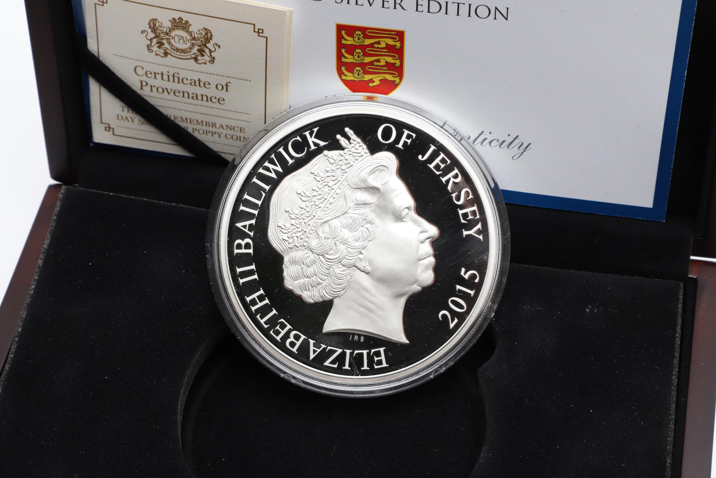 THREE ELIZABETH II JERSEY SLIVER COMMEMORATIVE ISSUES. 2015 AND 2017. - Image 10 of 10